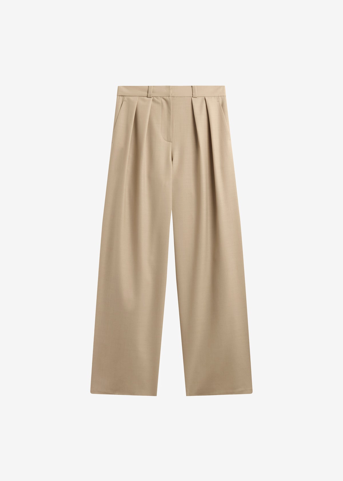 Marfa Pleated Silk Trousers - Beige - 8