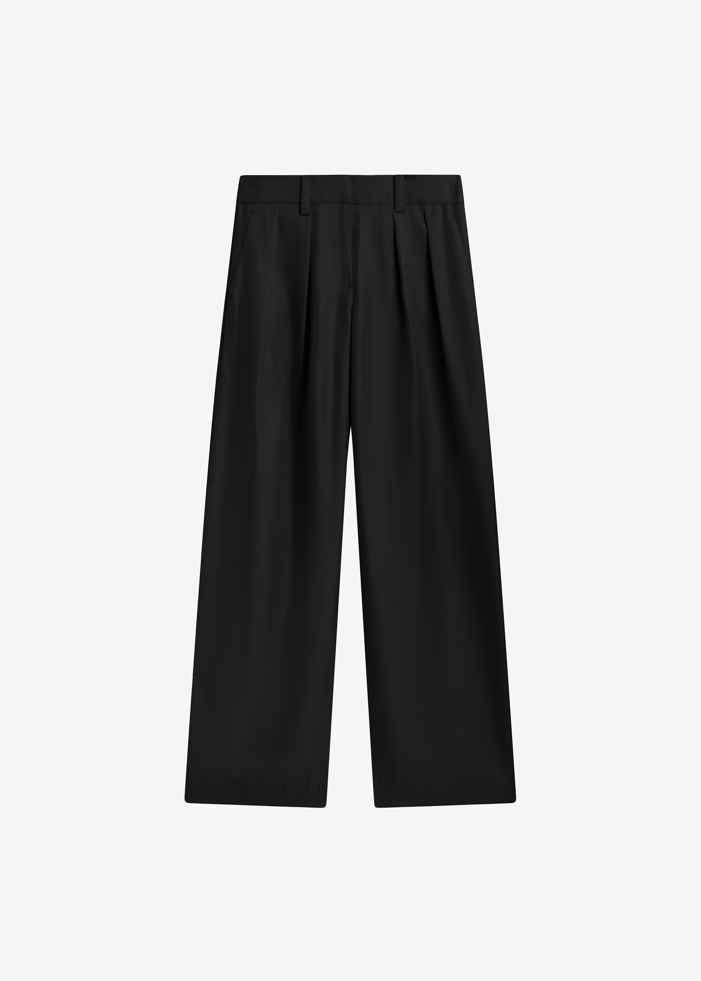 Marfa Pleated Silk Trousers - Black - 6