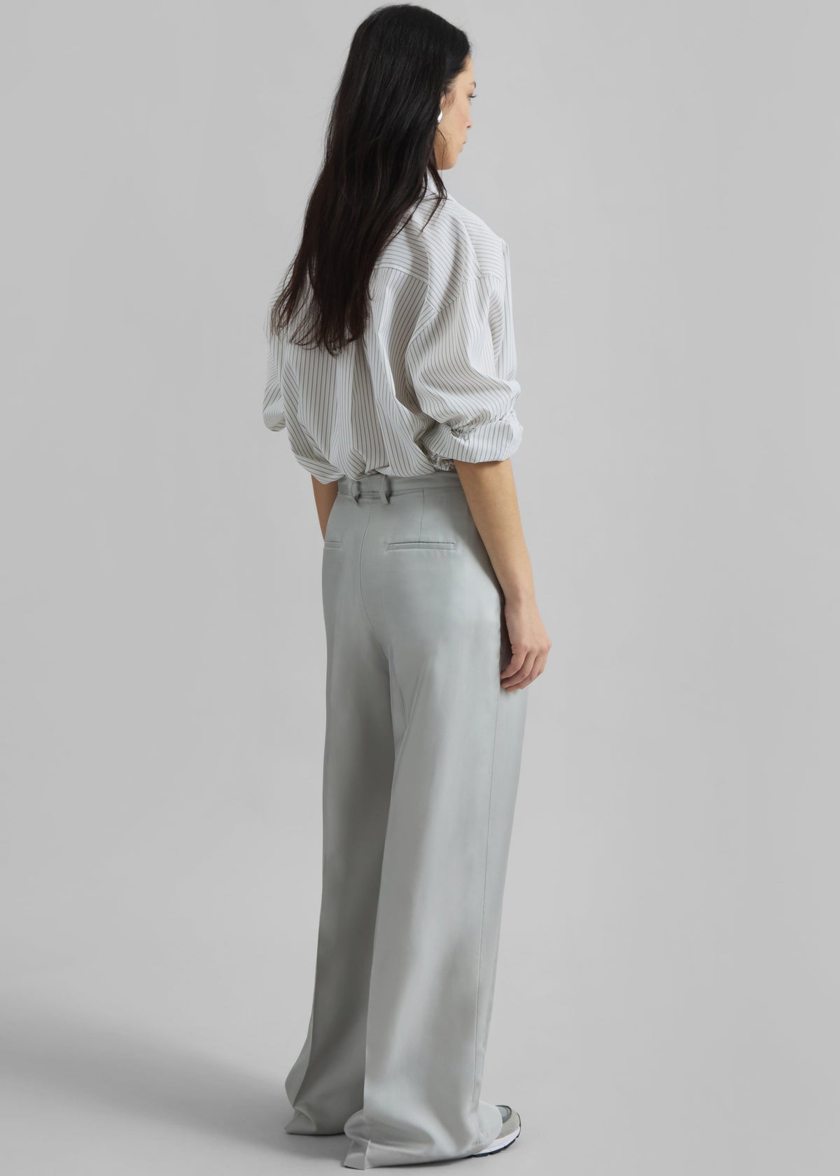 Marfa Pleated Silk Trousers - Grey - 8
