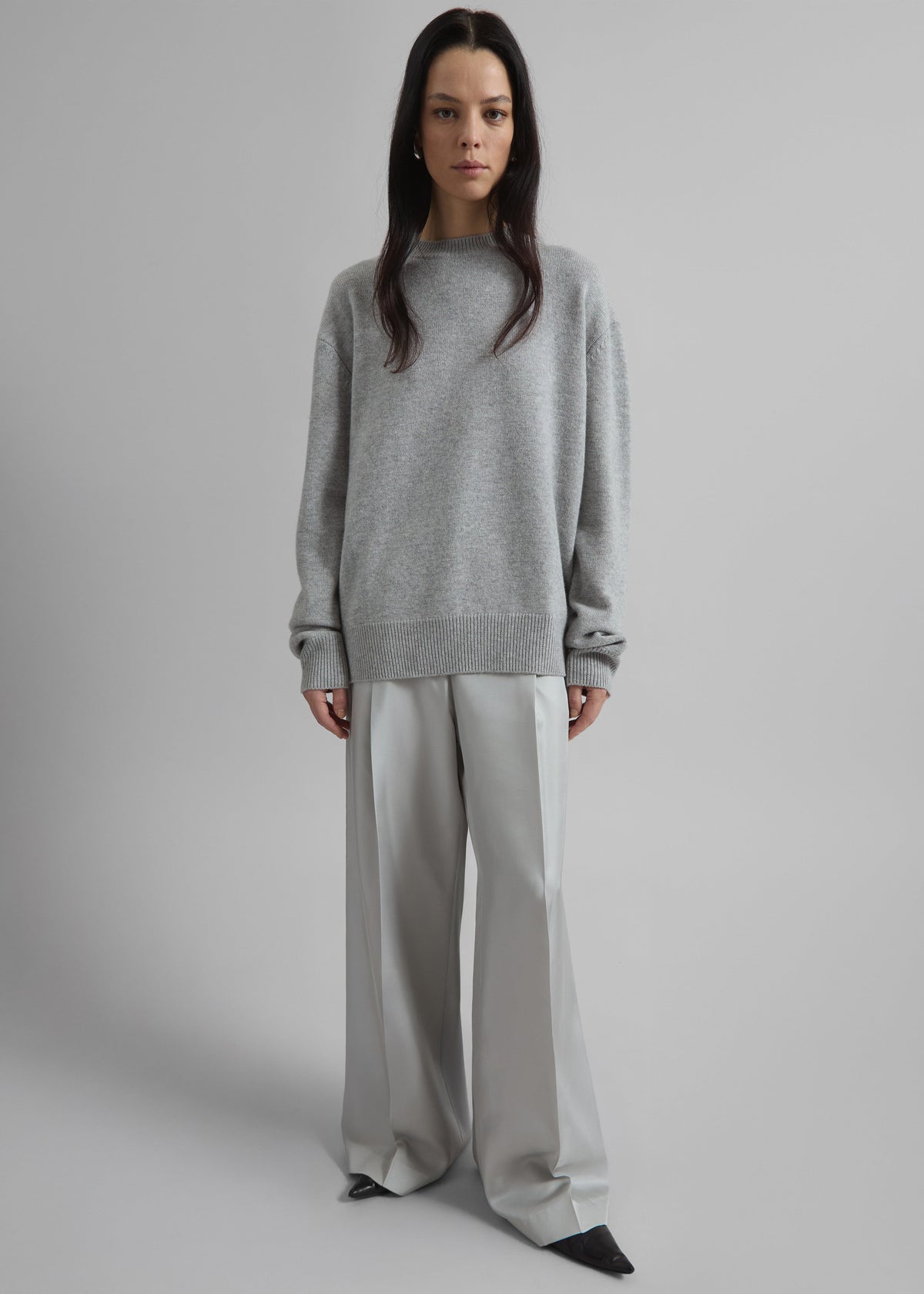 Marfa Pleated Silk Trousers - Grey - 6