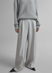 Marfa Pleated Silk Trousers - Grey
