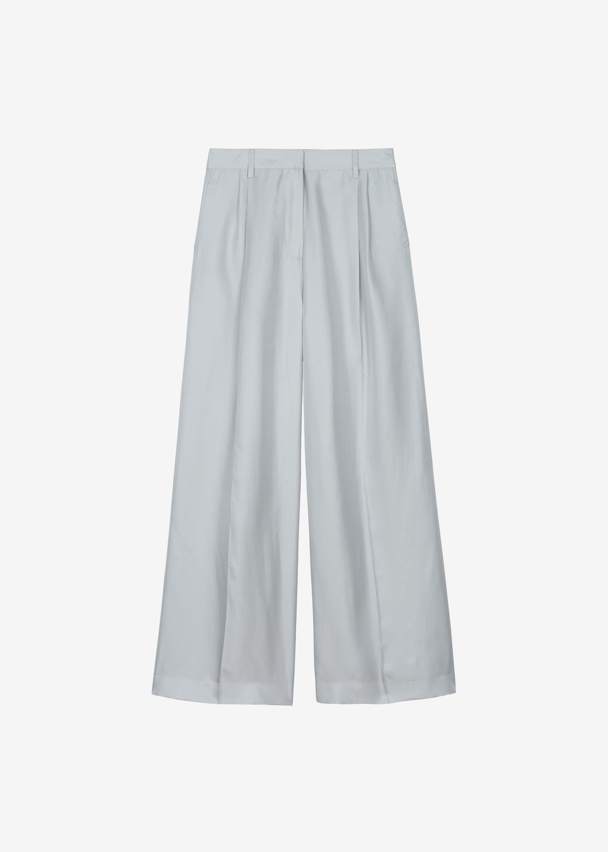 Marfa Pleated Silk Trousers - Grey - 9