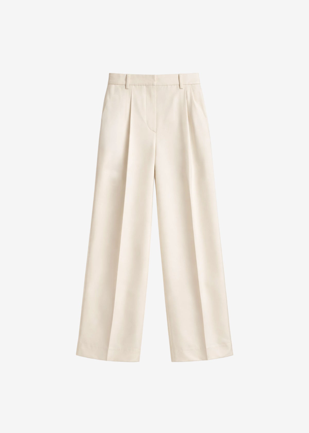 Marfa Pleated Silk Trousers - Light Beige - 8