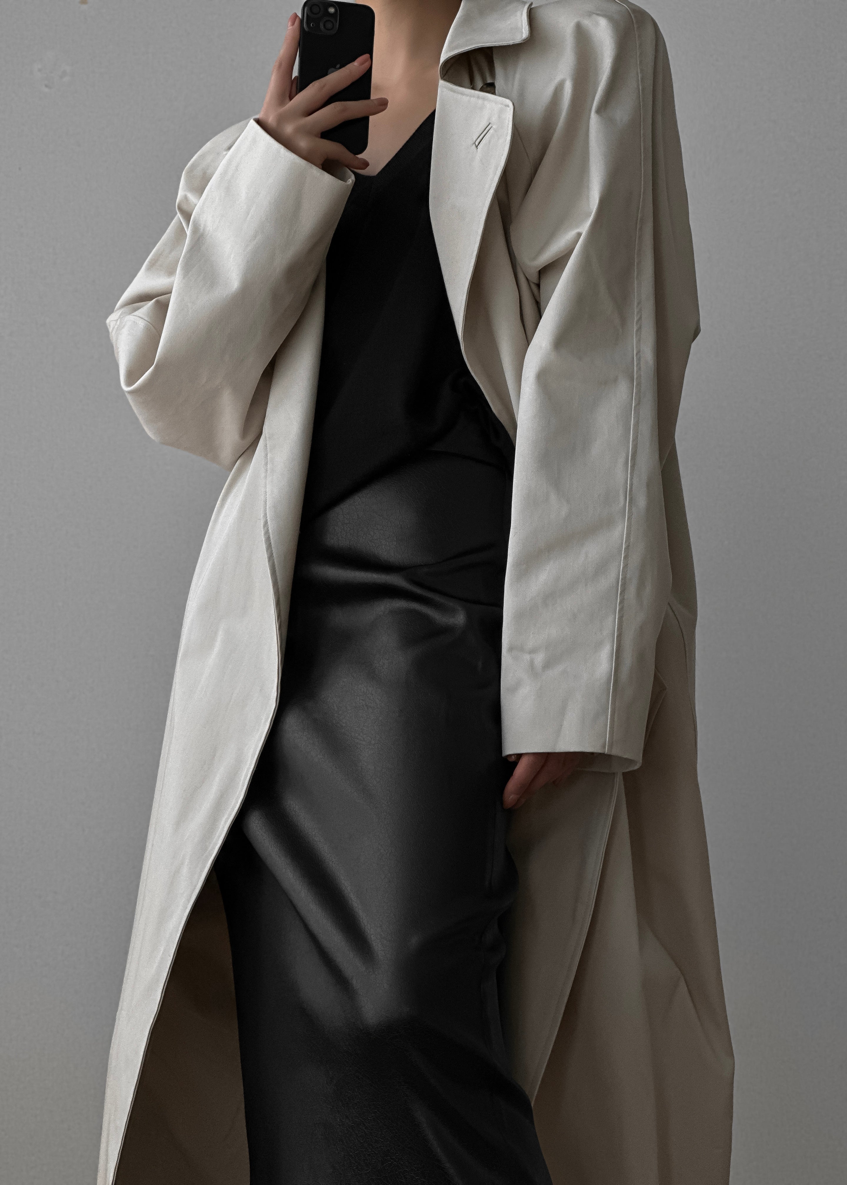 Marisol Box Shoulder Trench - Bone - 13