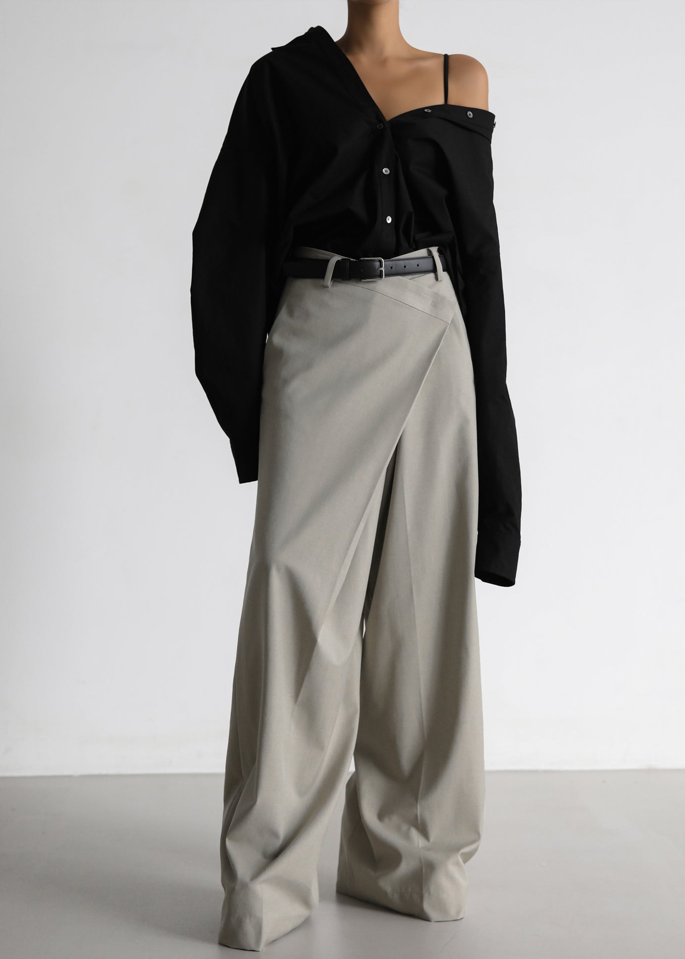 Marjorie Asymmetrical Trousers - Beige