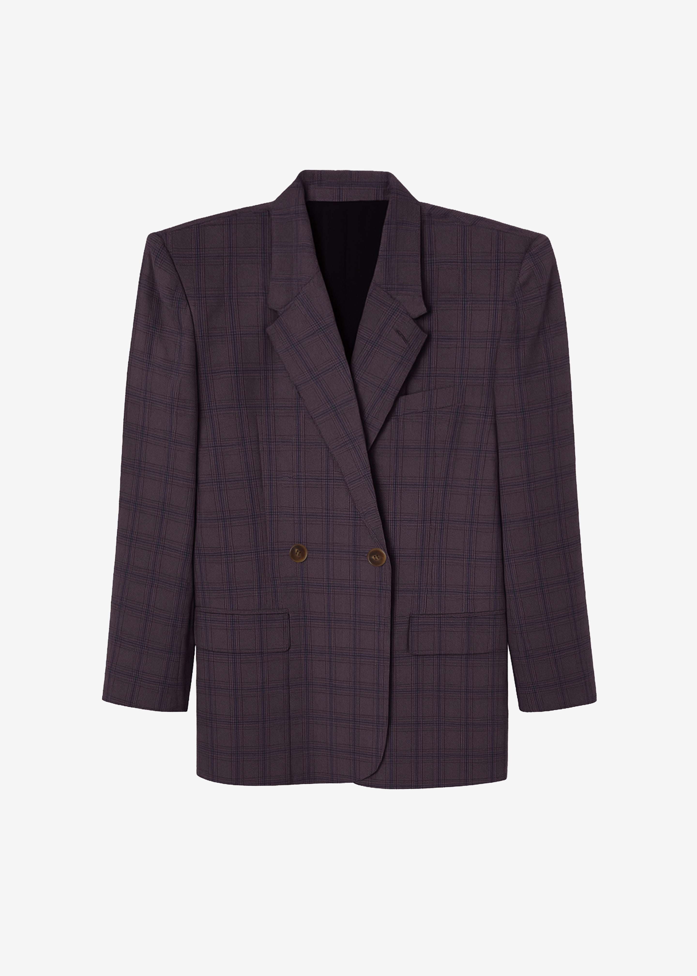 Marnay Padded Blazer - Burgundy Plaid - 9