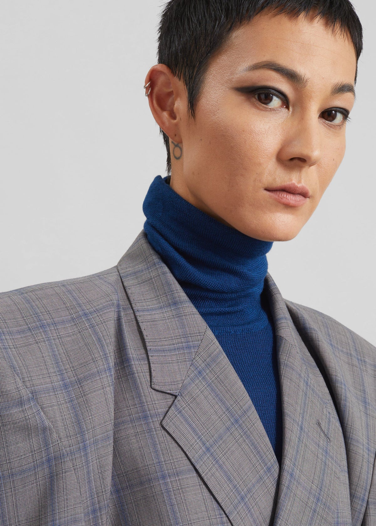 Marnay Padded Blazer - Grey Plaid - 5