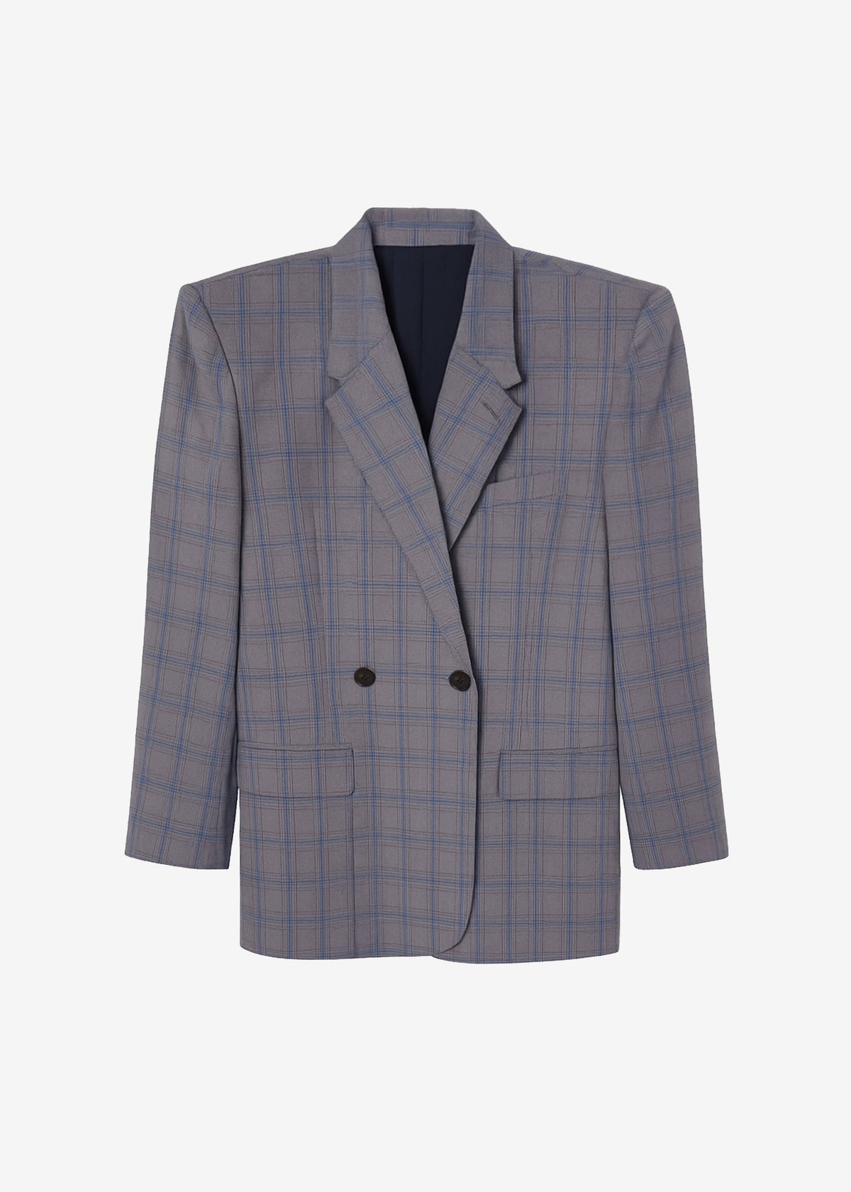 Marnay Padded Blazer - Grey Plaid - 8