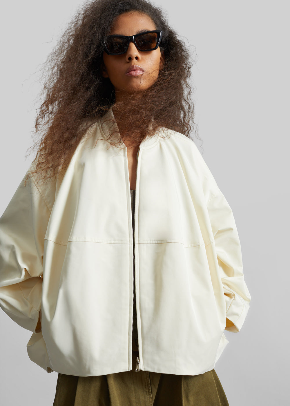Marslev Cocoon Jacket - Cream - 1