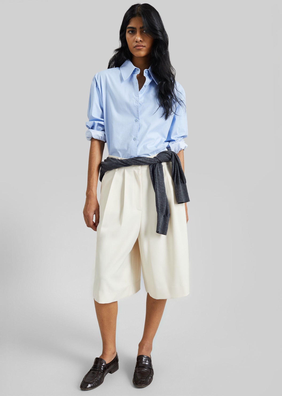 Martel Pleated Bermuda Shorts - Cream - 3