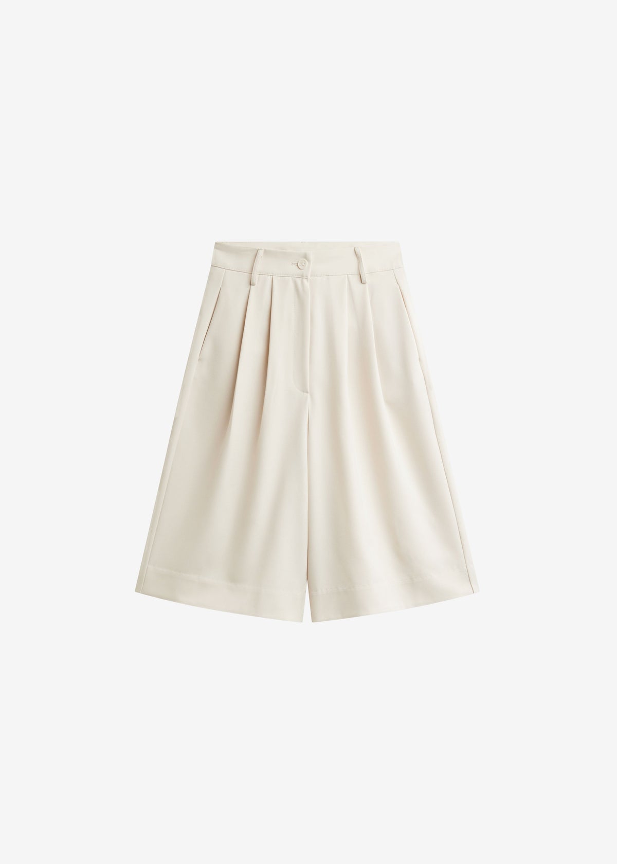 Martel Pleated Bermuda Shorts - Cream - 8