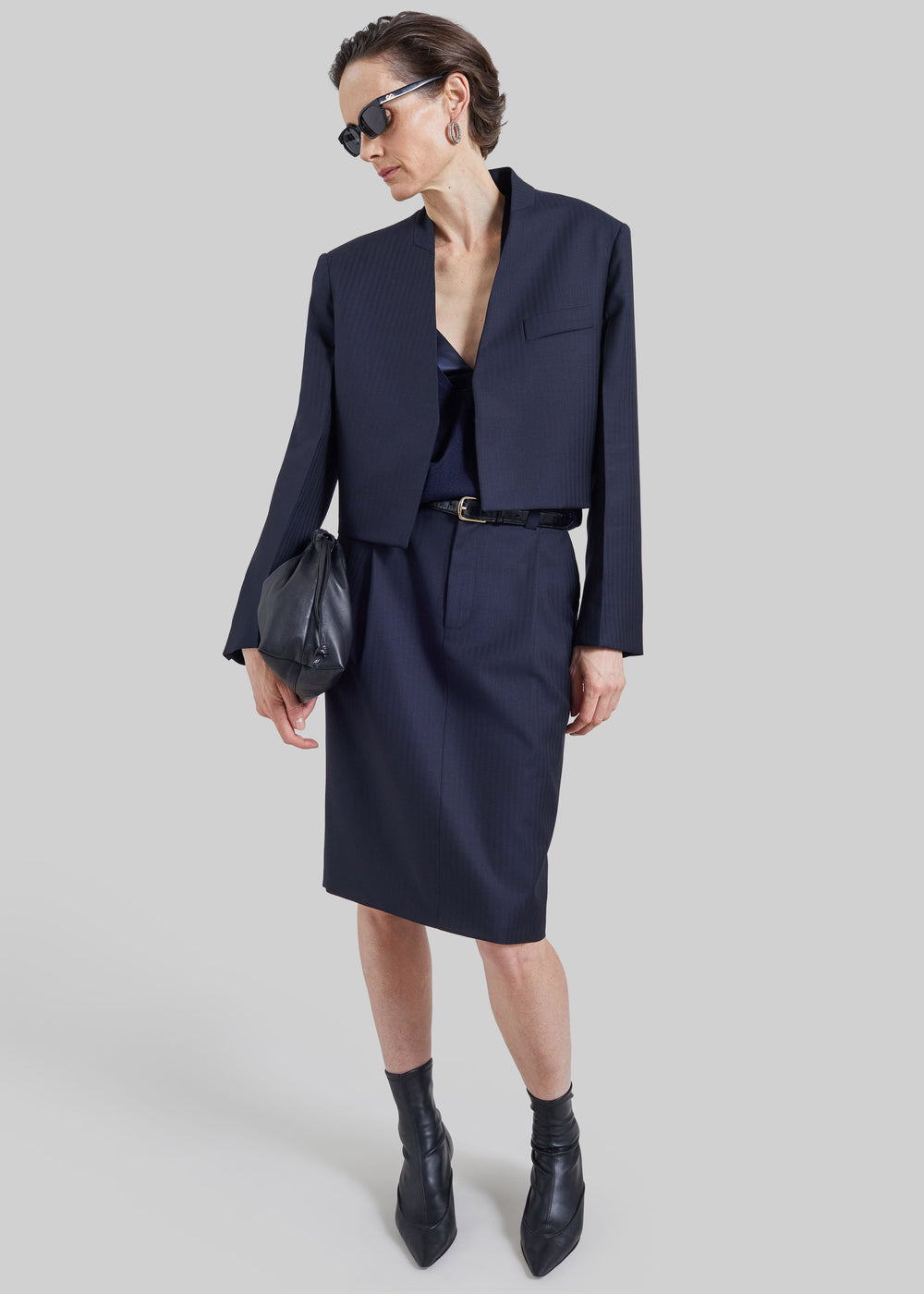 Martella Chevron Blazer - Dark Navy - 1