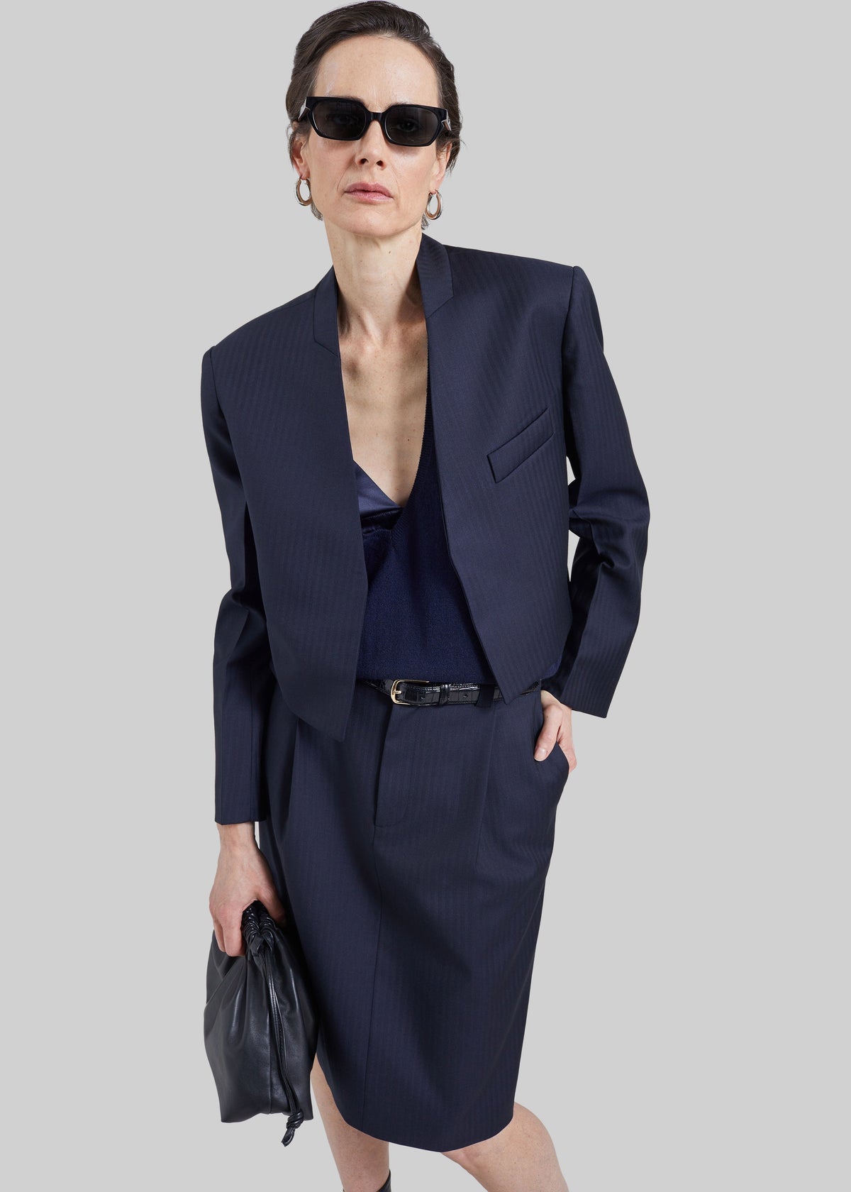 Blazer Martella in chevron - Blu navy scuro