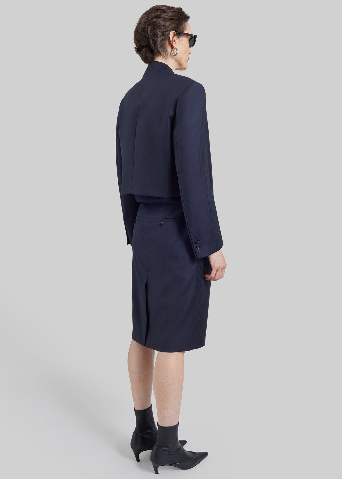 Blazer Martella in chevron - Blu navy scuro