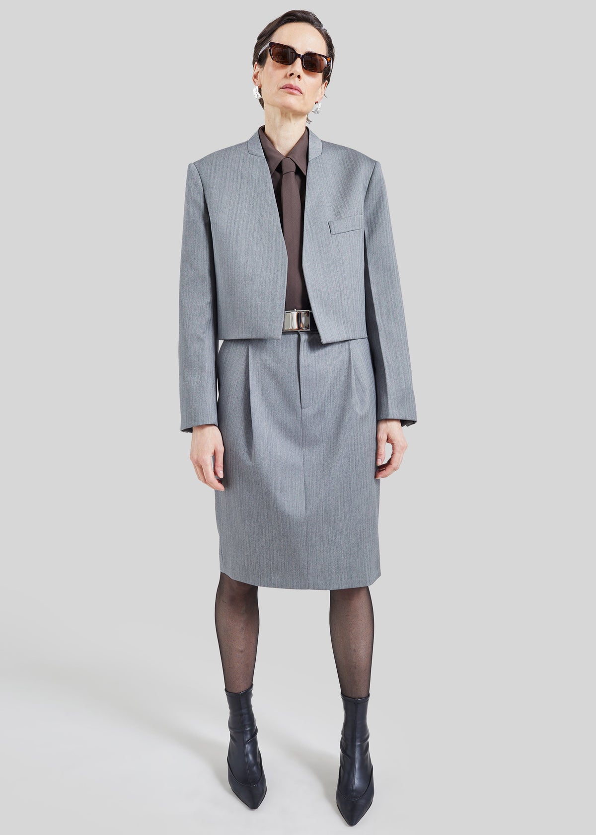 Blazer Martella a motivo chevron - Grigio