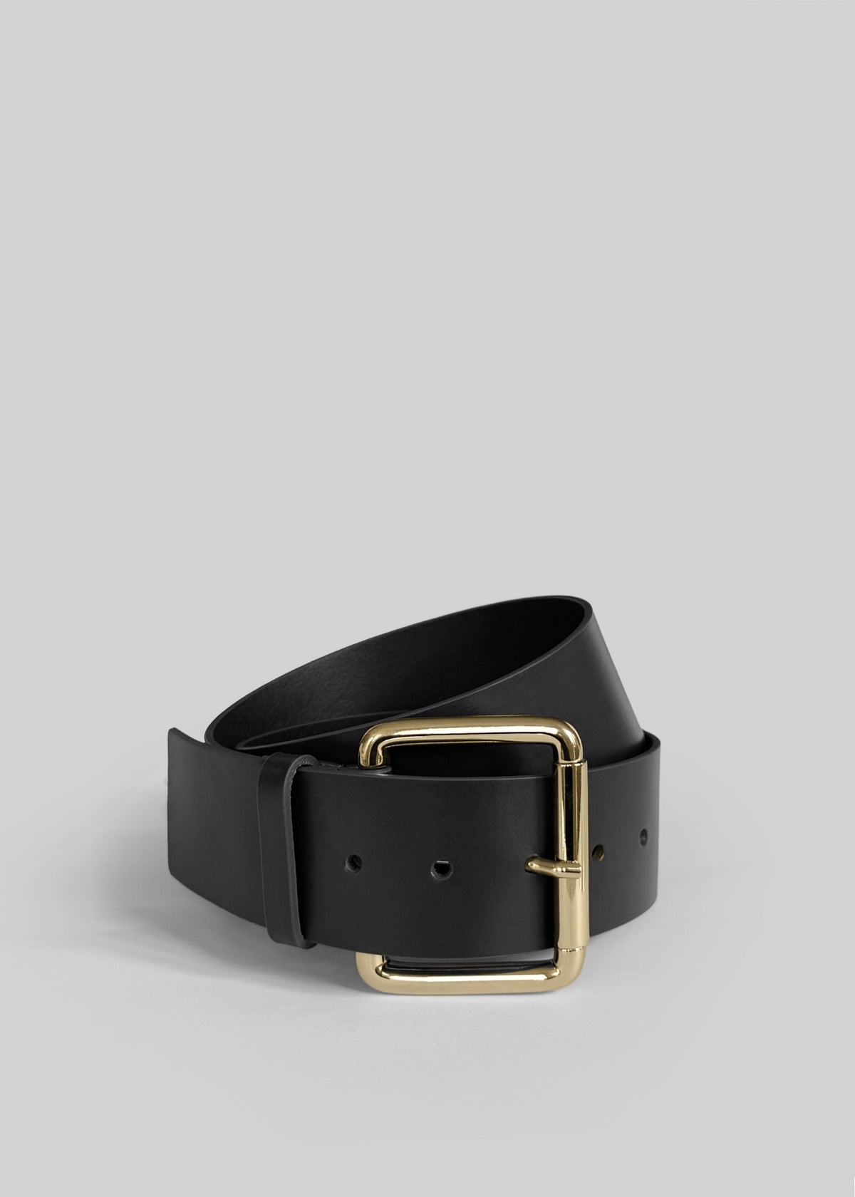 Marty Leather Belt - Black/Gold - 1