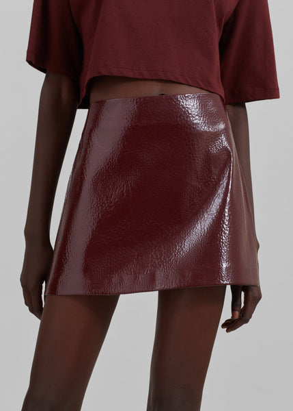 Faux suede burgundy skirt best sale