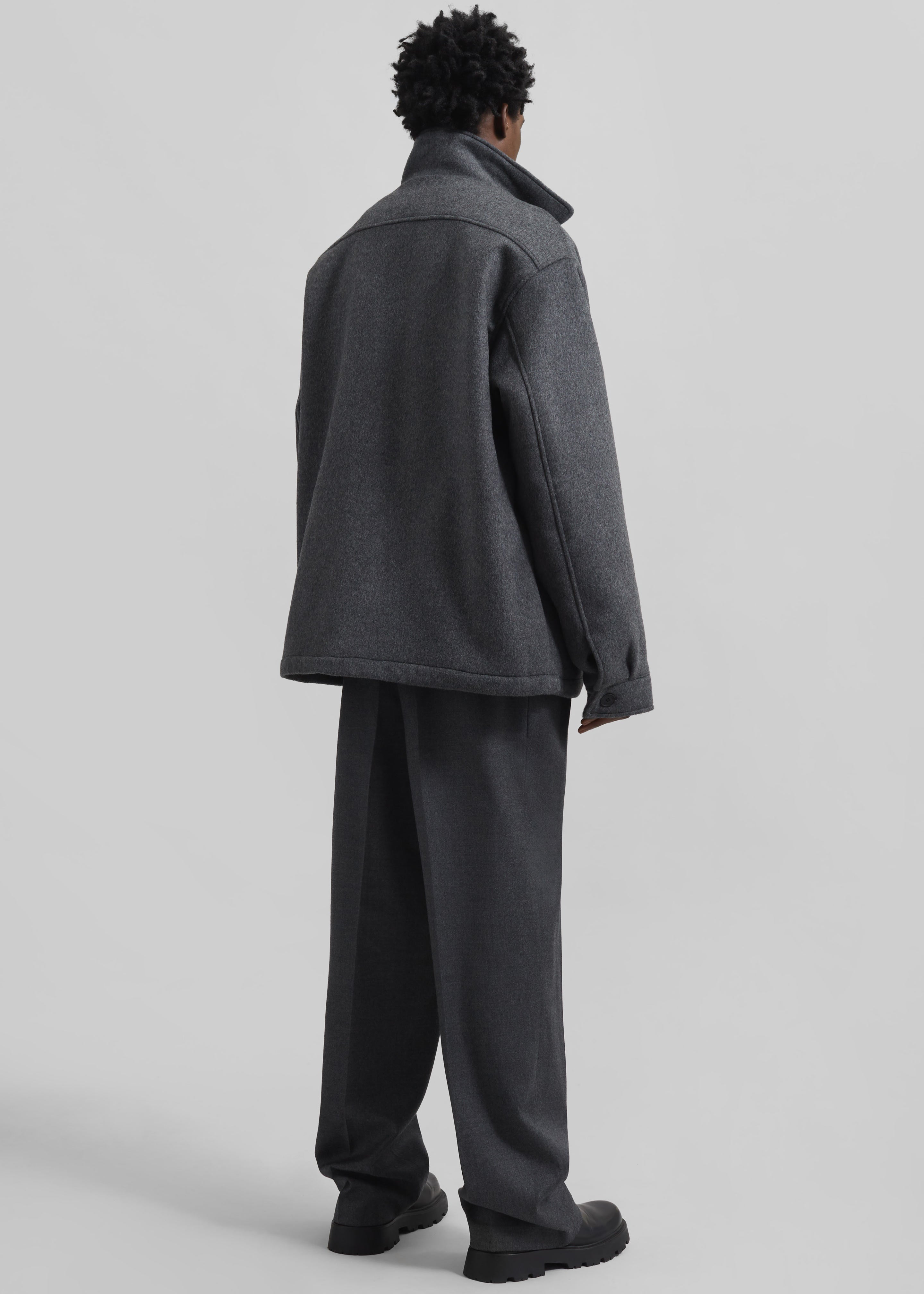 Mason Boxy Wool Jacket - Charcoal - 13