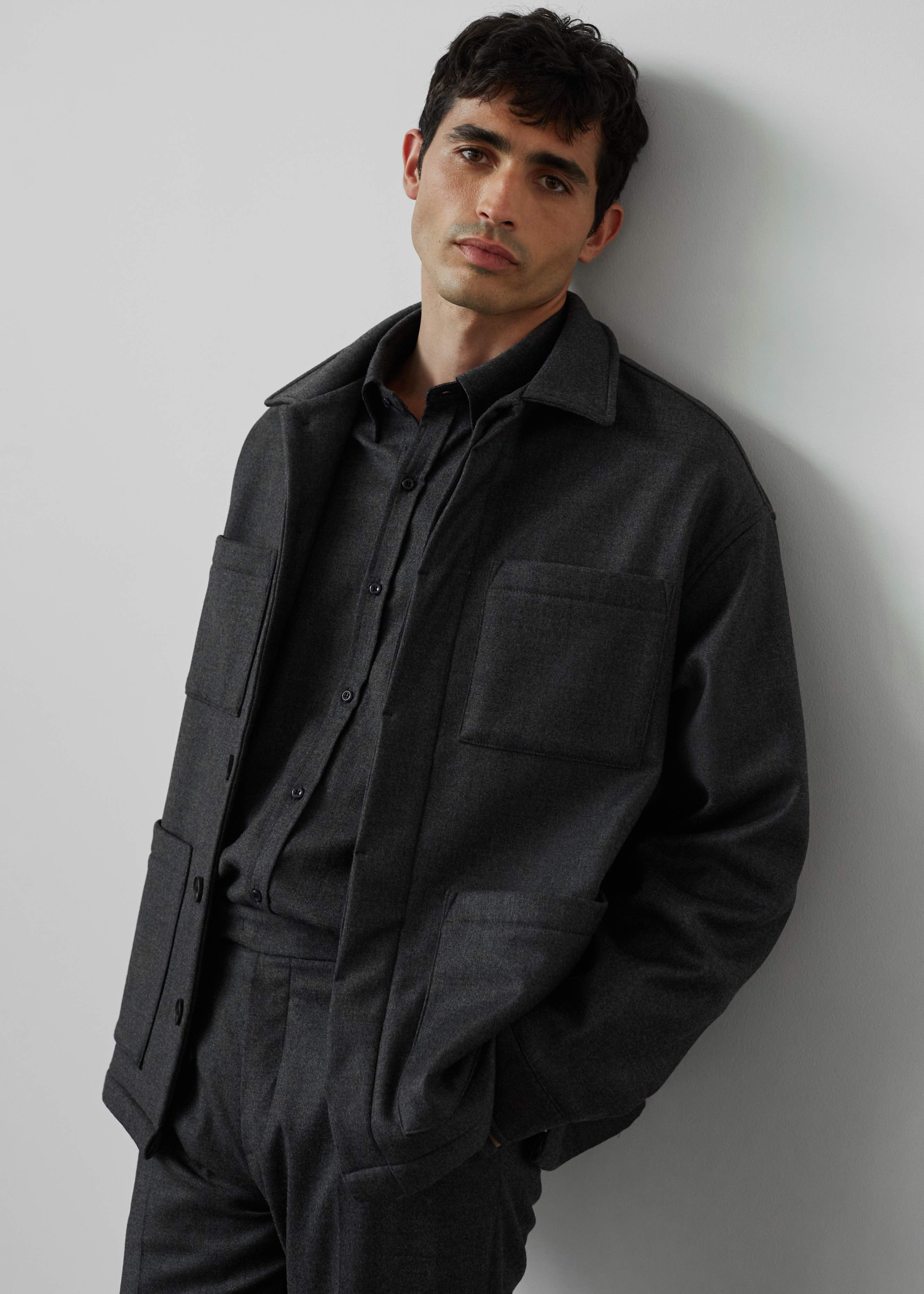 Mason Boxy Wool Jacket - Charcoal - 4