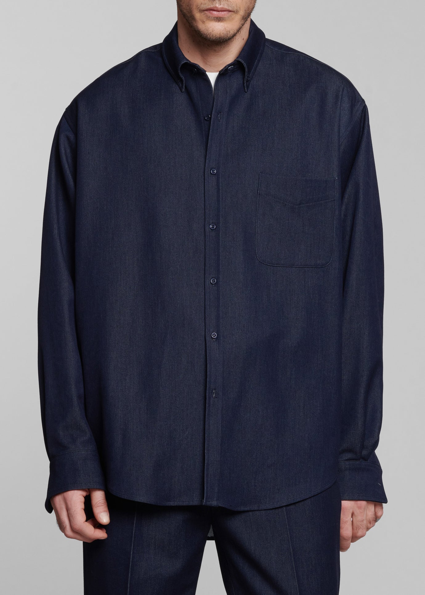 Mason Button Up Shirt - Indigo - 1