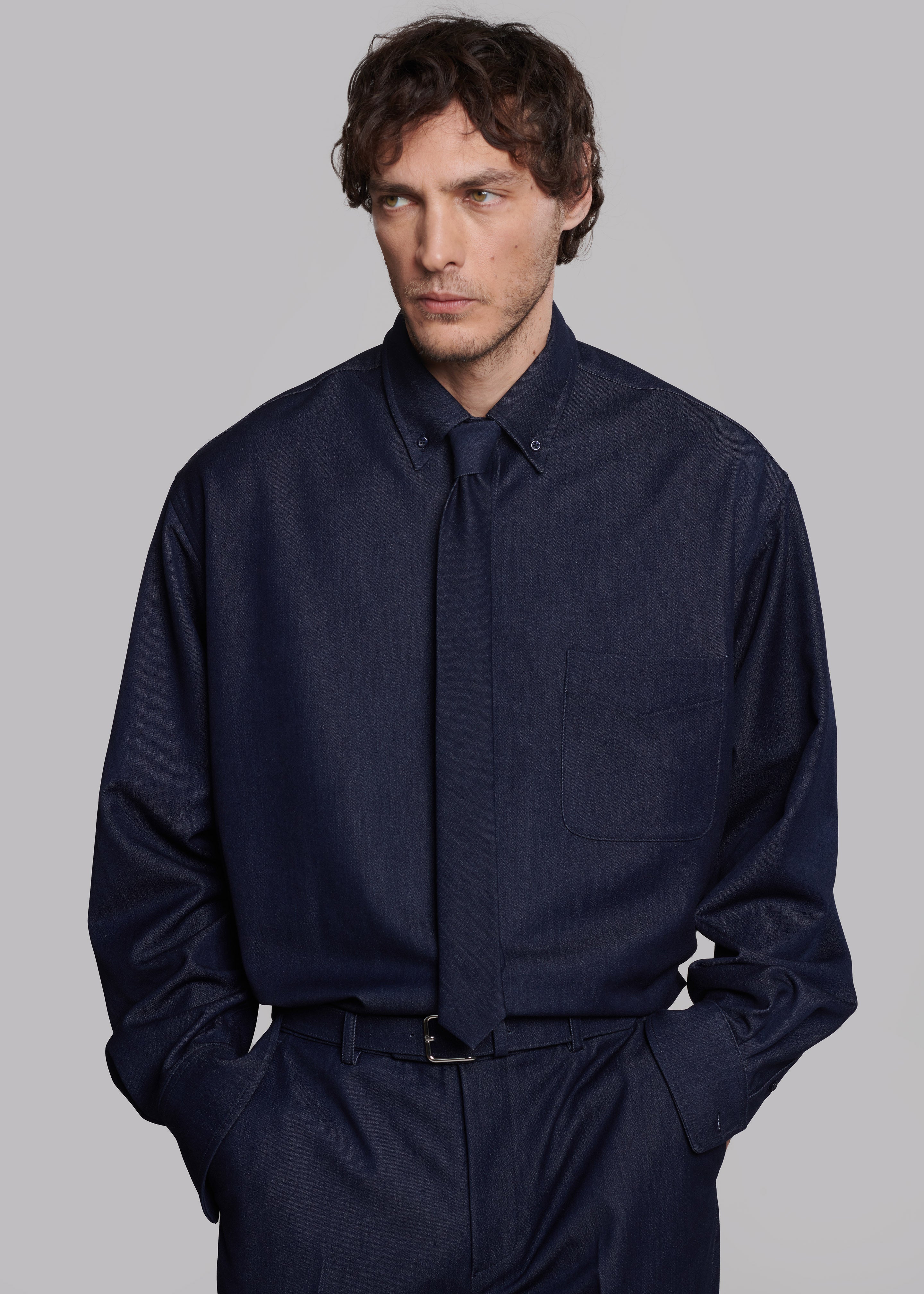 Mason Button Up Shirt - Indigo - 3