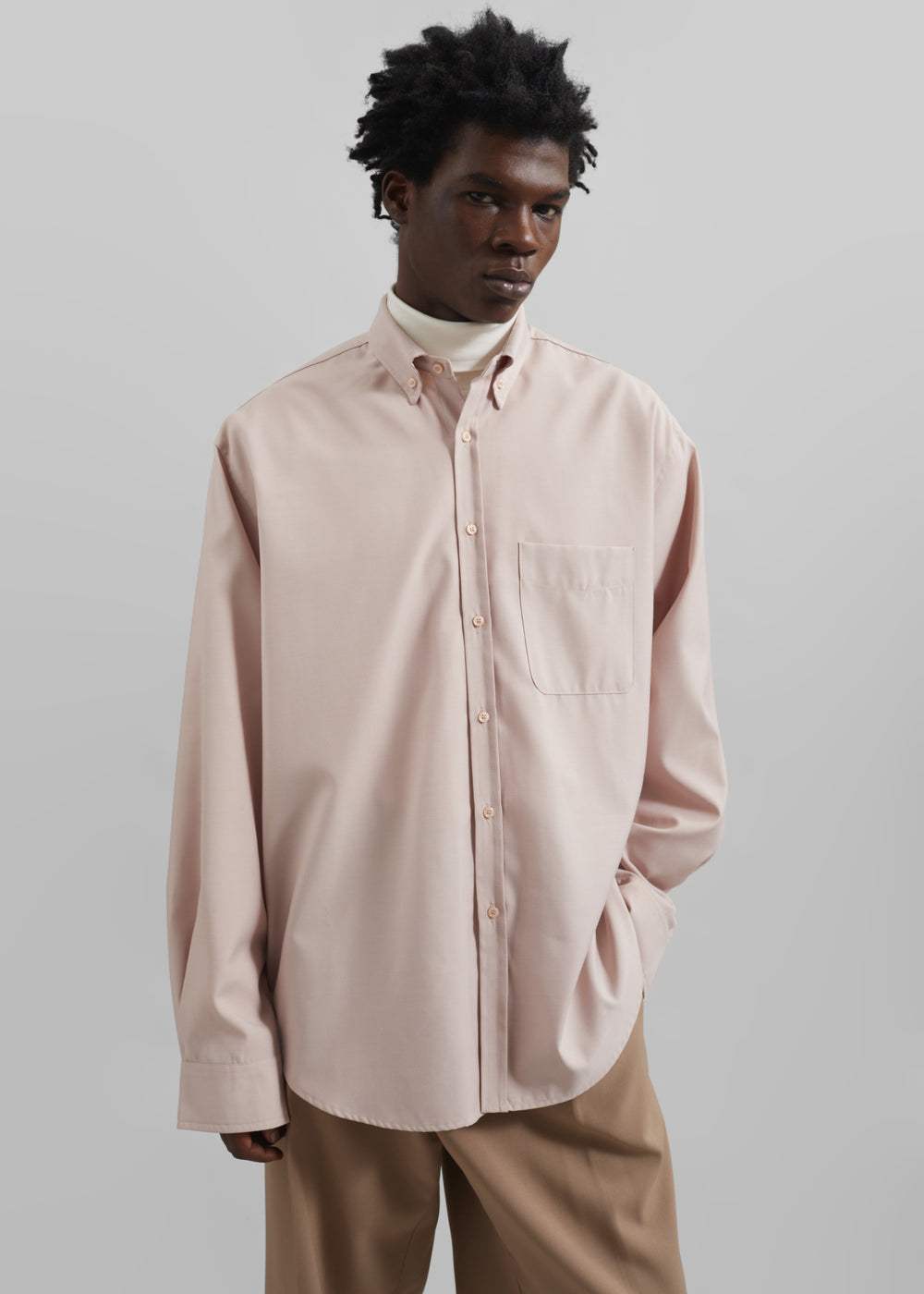 Mason Button Up Shirt - Light Peach