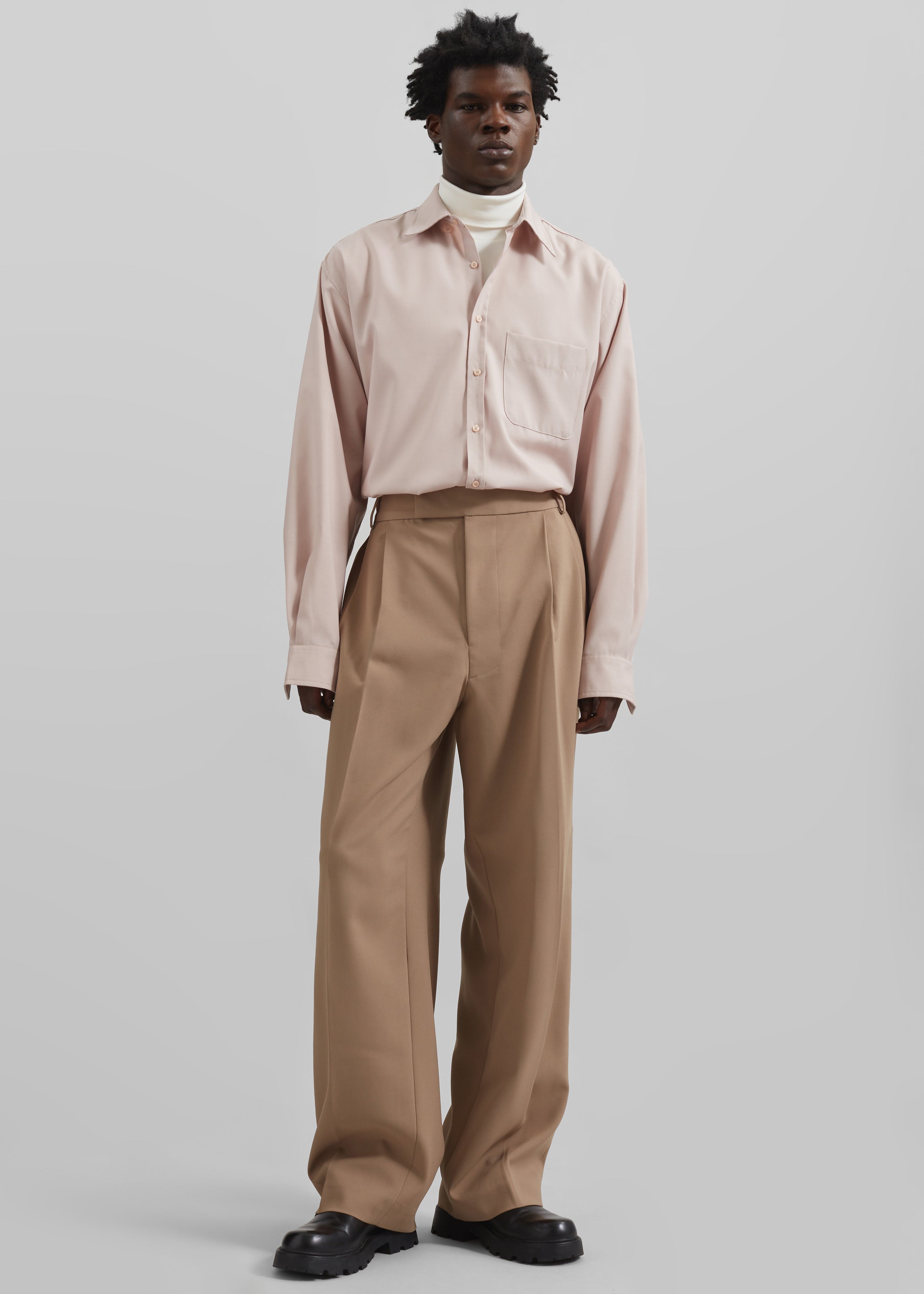 Mason Button Up Shirt - Light Peach - 6