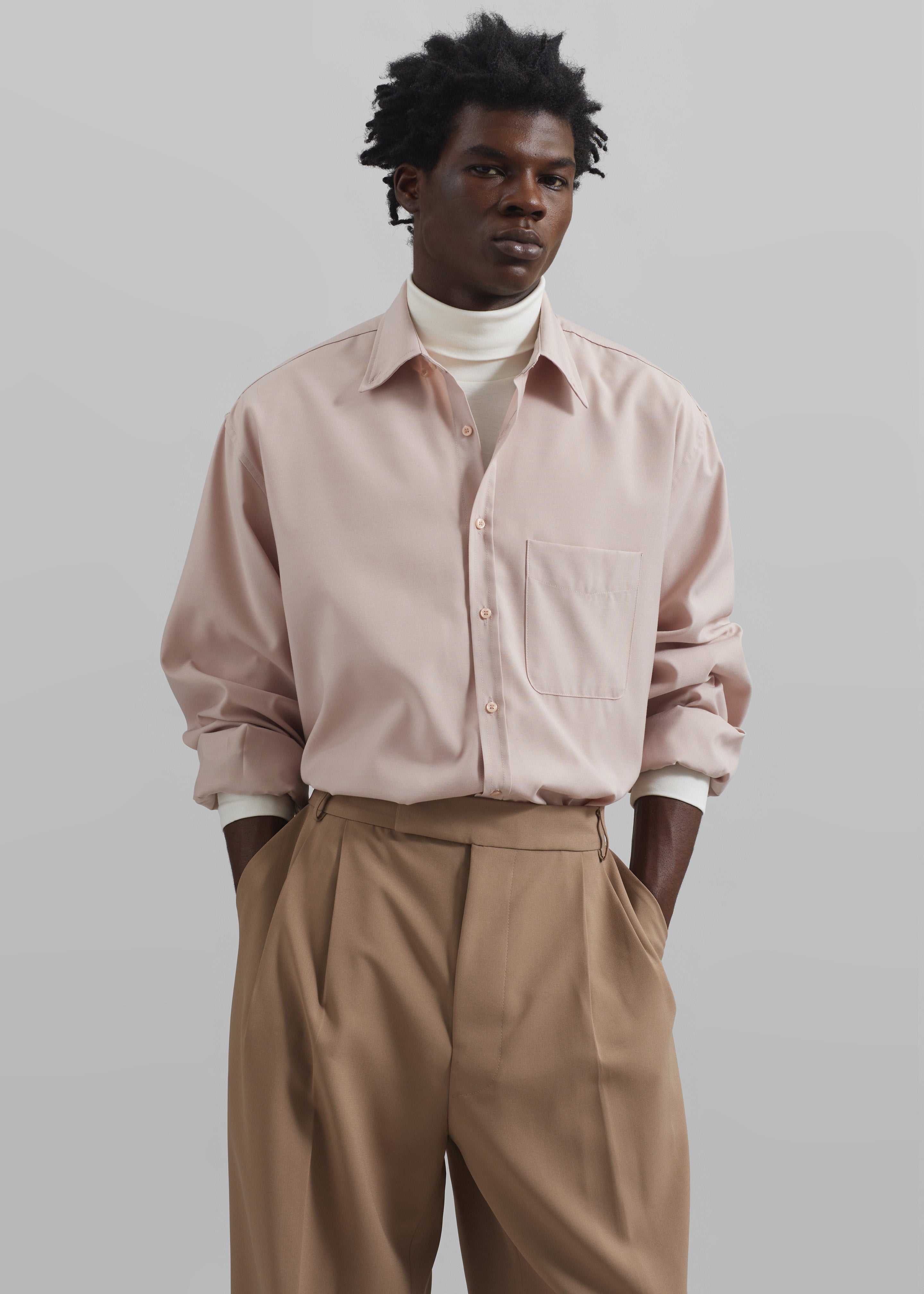 Mason Button Up Shirt - Light Peach - 5