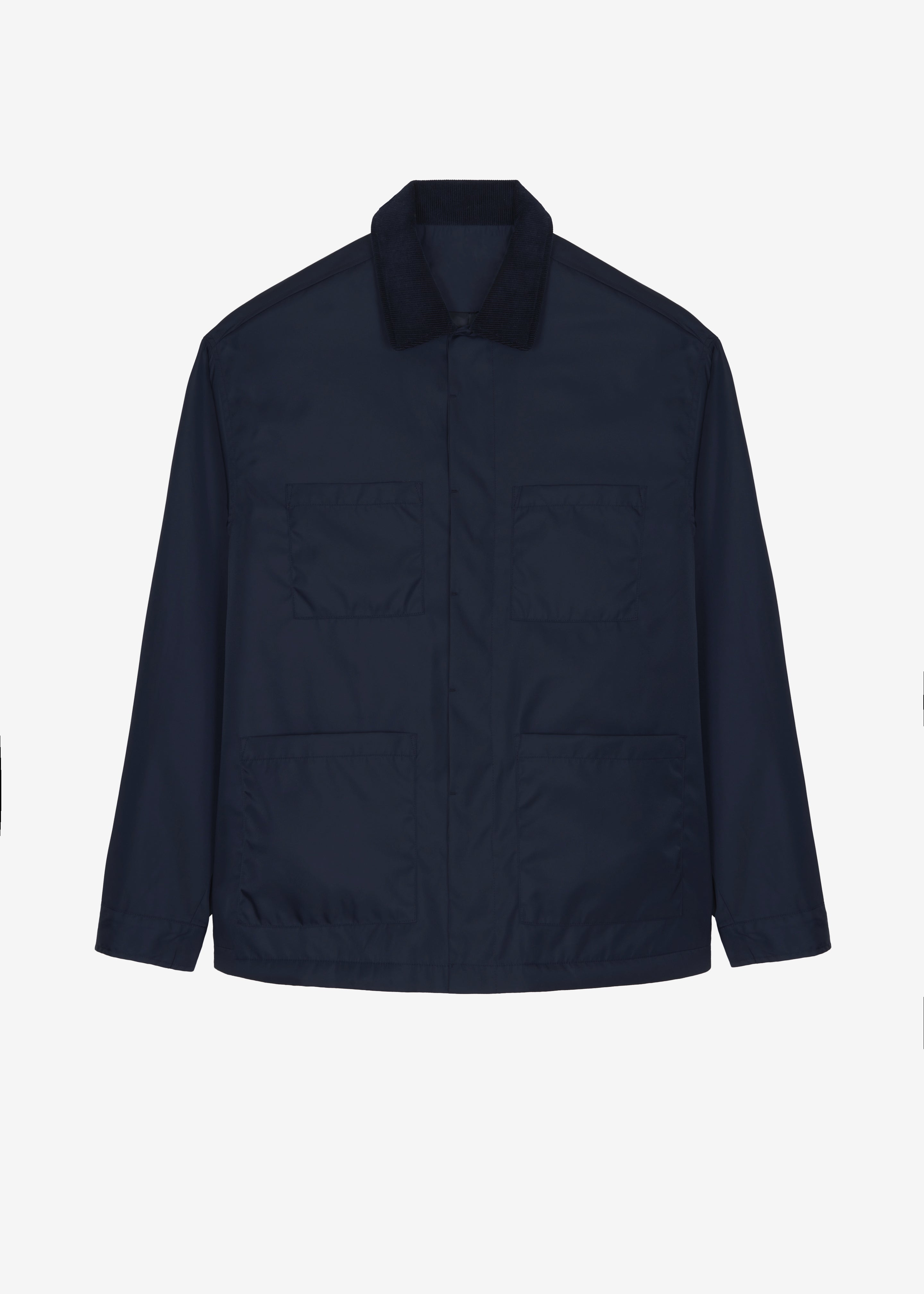 Mason Corduroy Collar Boxy Jacket - Navy - 7