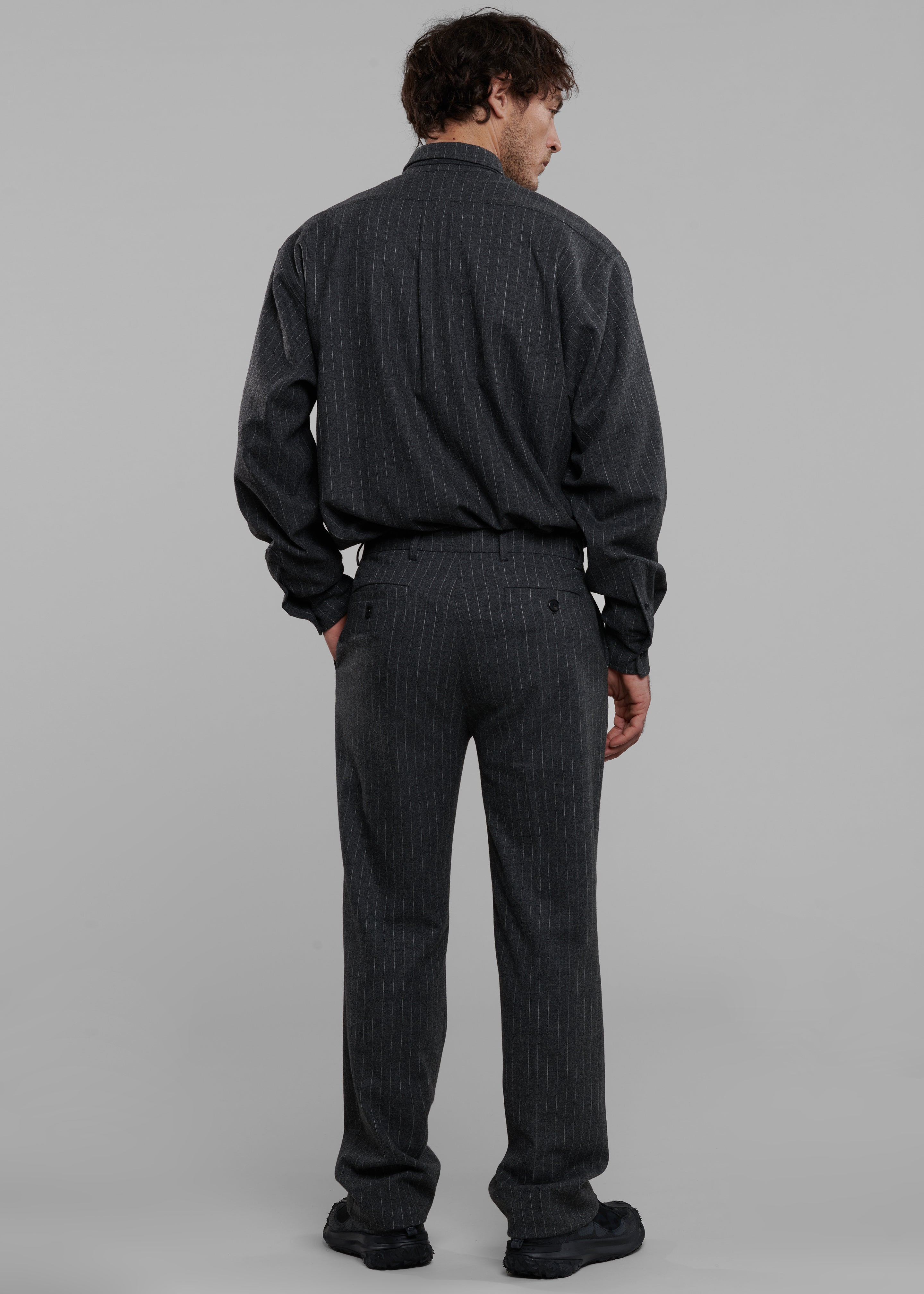 Mason Wool Trousers - Dark Grey/White Pinstripe - 13