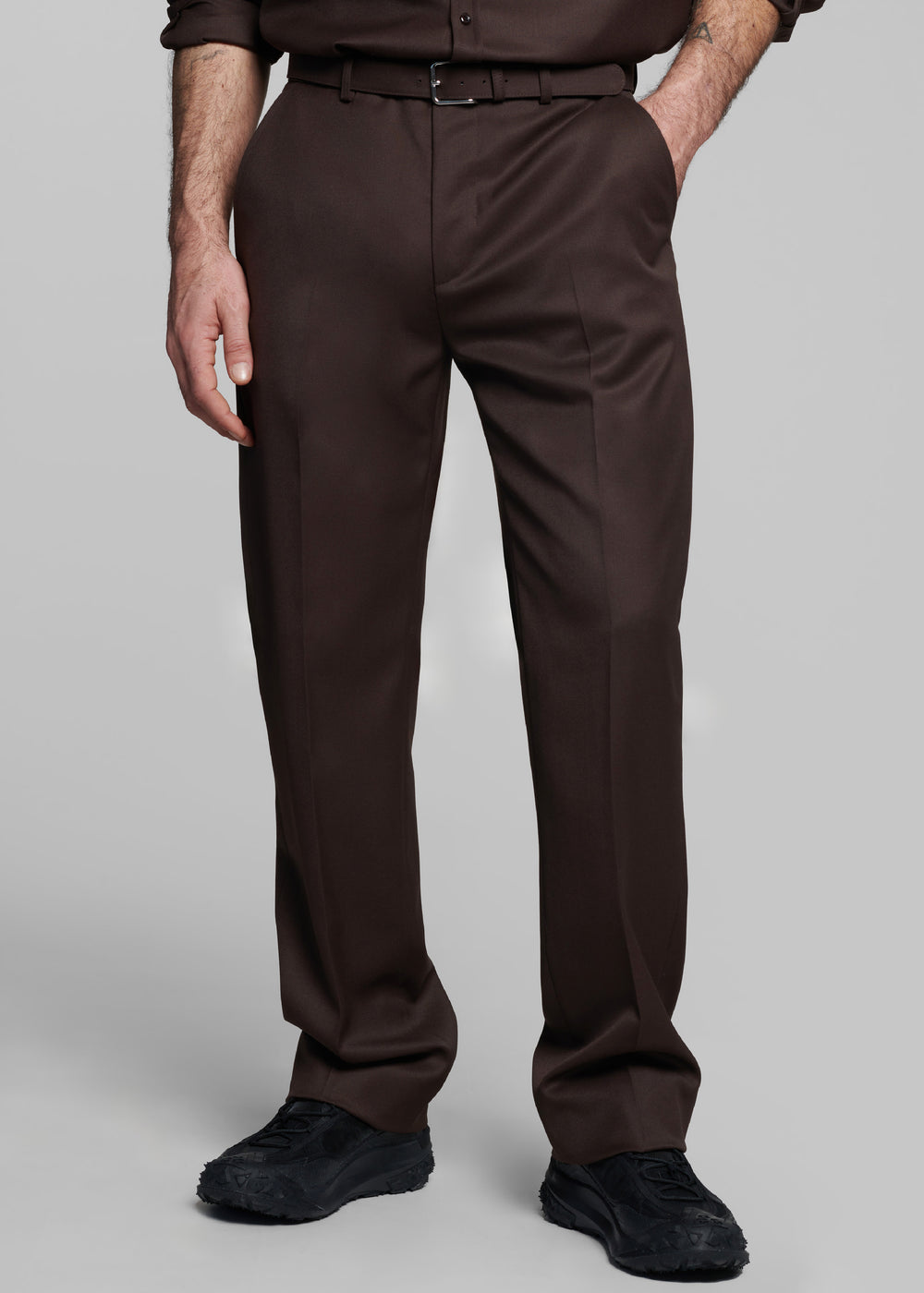 Mason Wool Trousers - Brown - 1