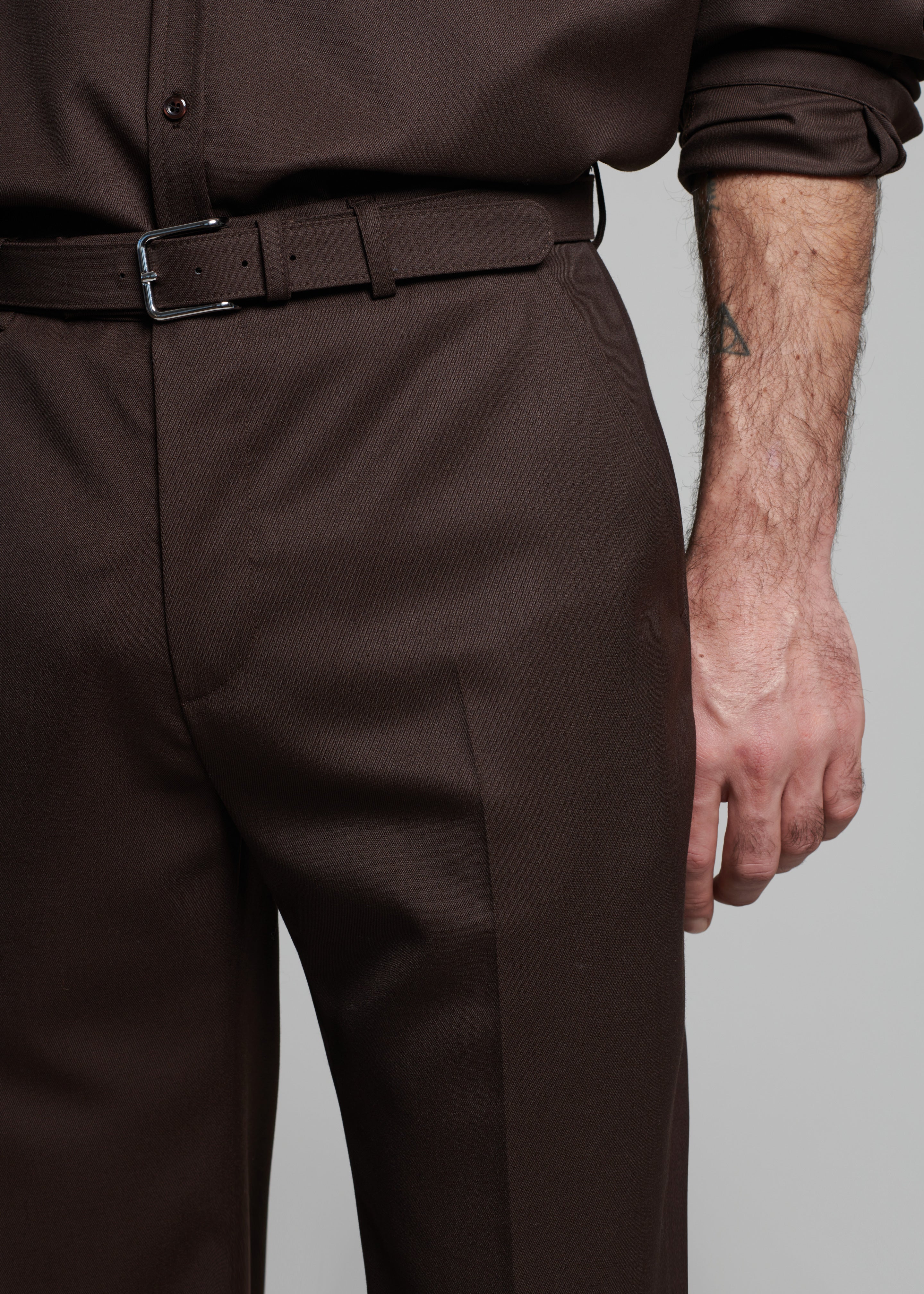 Mason Wool Trousers - Brown - 3