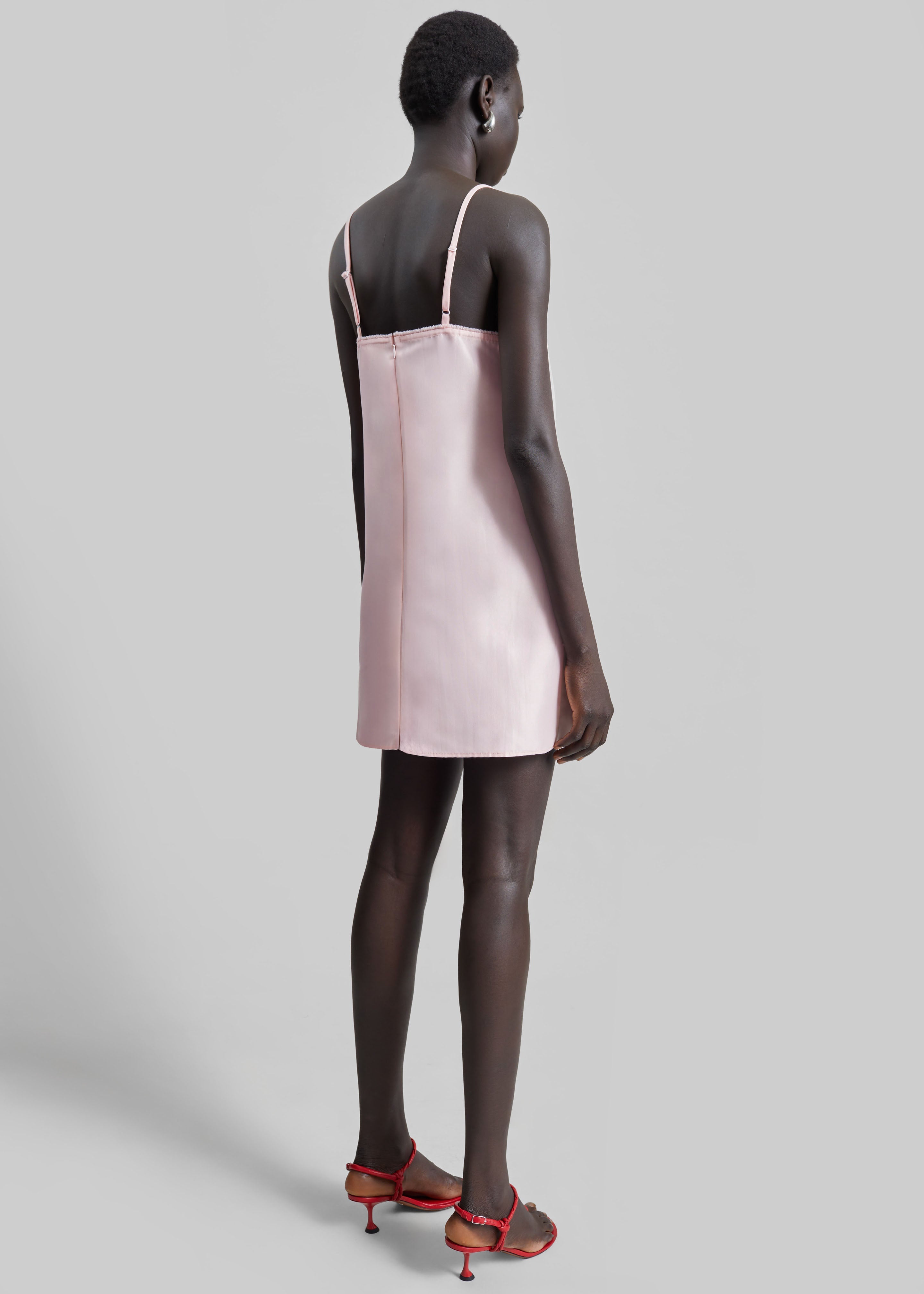 Matin Satin Mini Dress - Palest Pink - 8