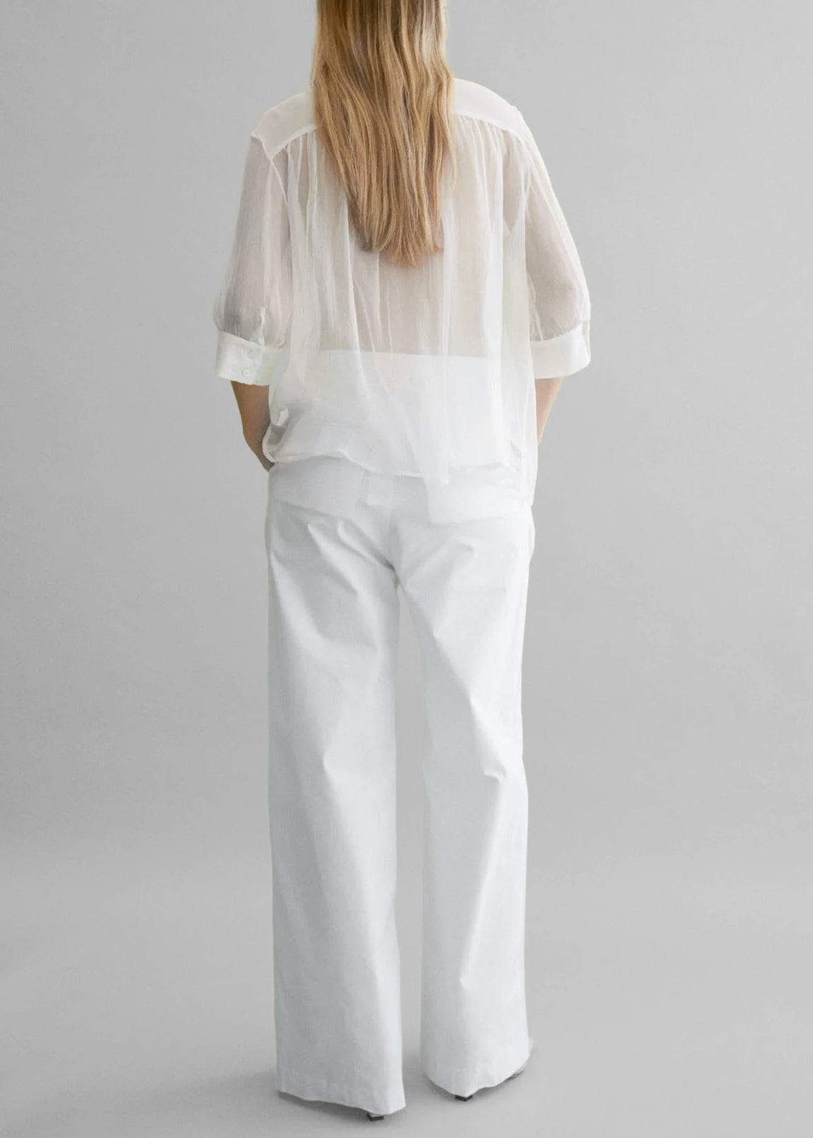Matin Gathered Yoke Blouse - White - 3