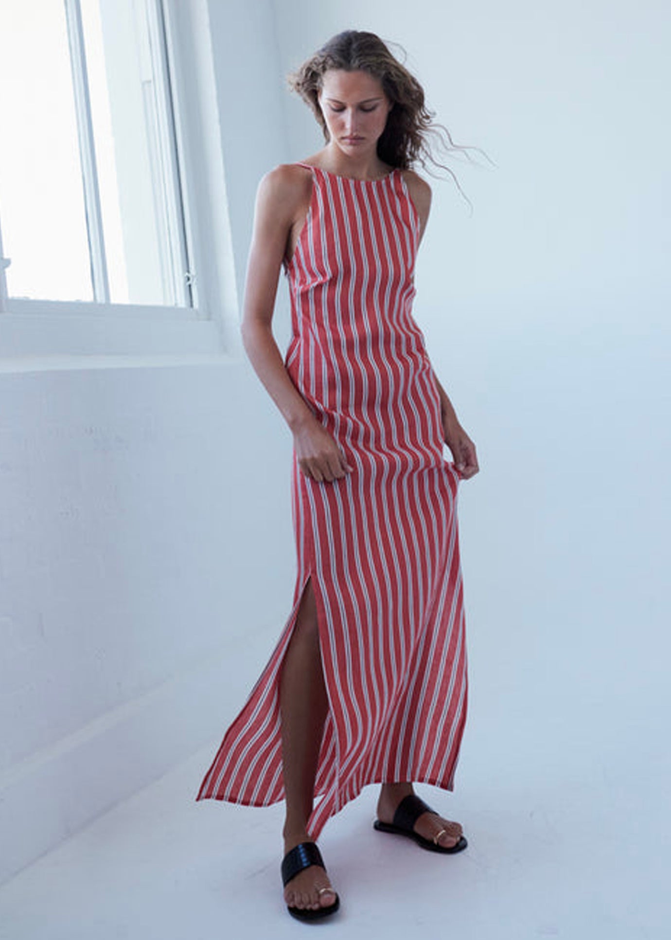 MATIN Isola Open Back Dress - Red Stripe