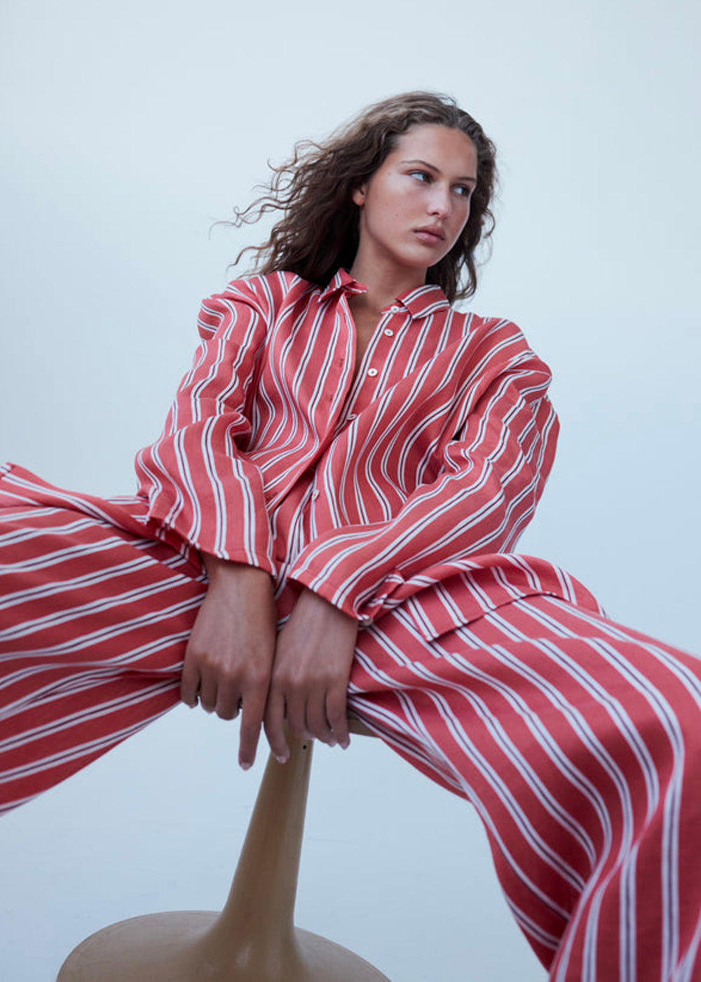 MATIN Isola Stripe Shirt - Red Stripe