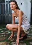 Matin Lace Trimmed Silk Slip - Lavender