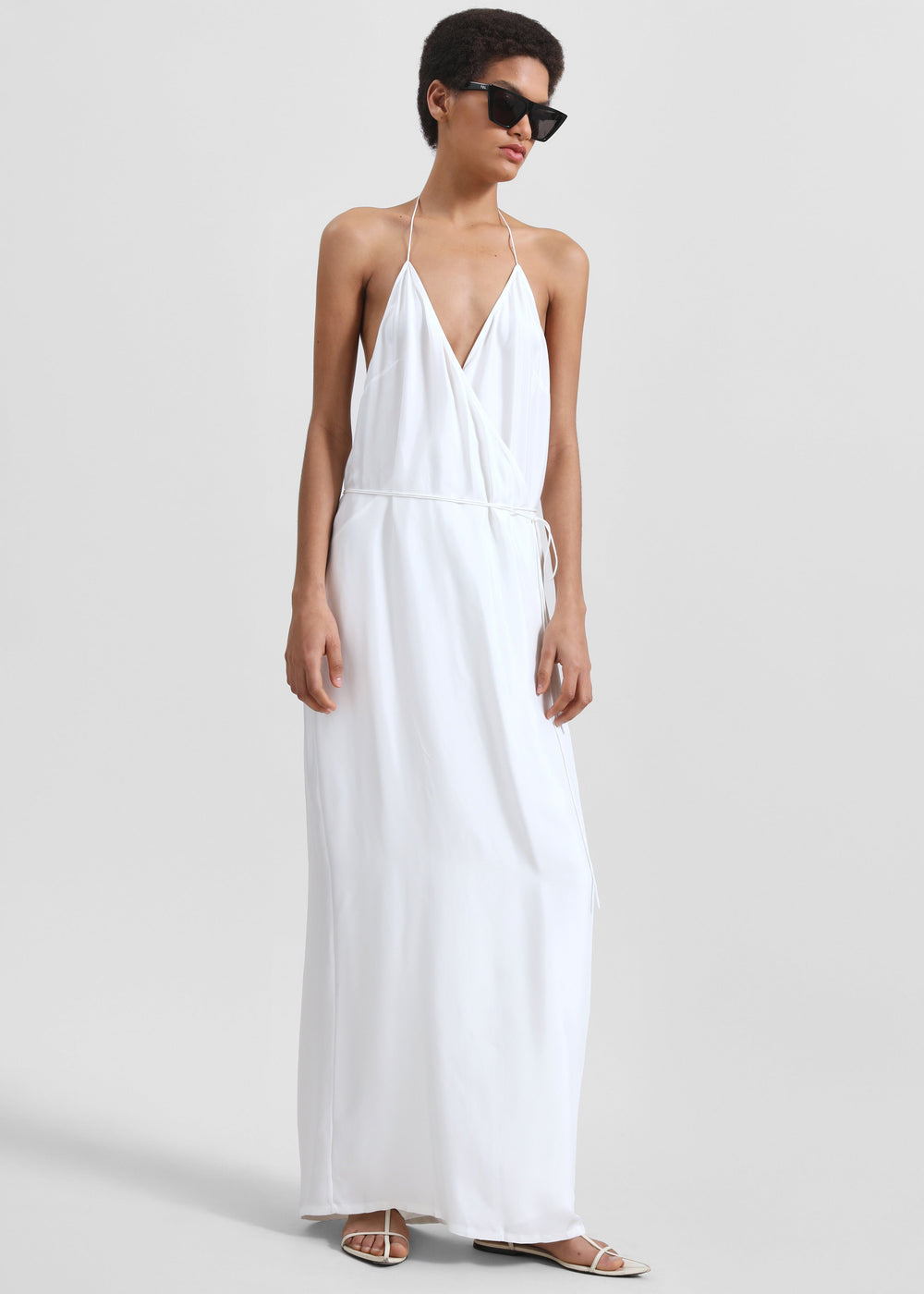 Matin Draped Wrap Dress - Natural - 1