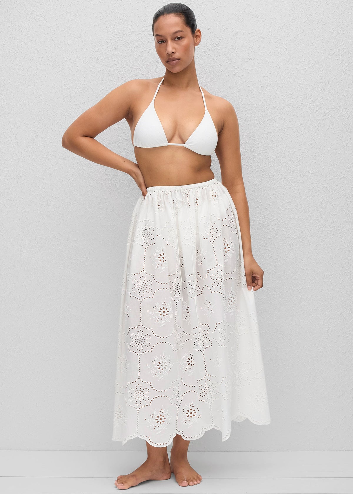 Matteau Broderie Midi Skirt - White - 9