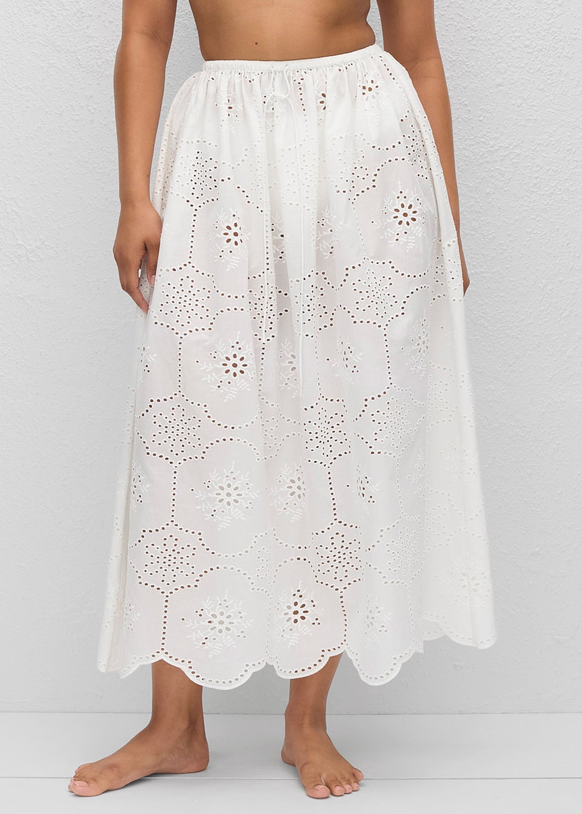 Matteau Broderie Midi Skirt - White - 2