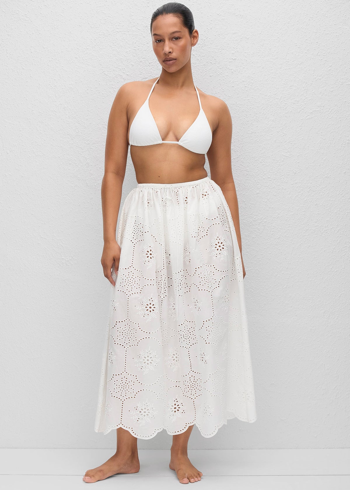 Matteau Broderie Midi Skirt - White - 6