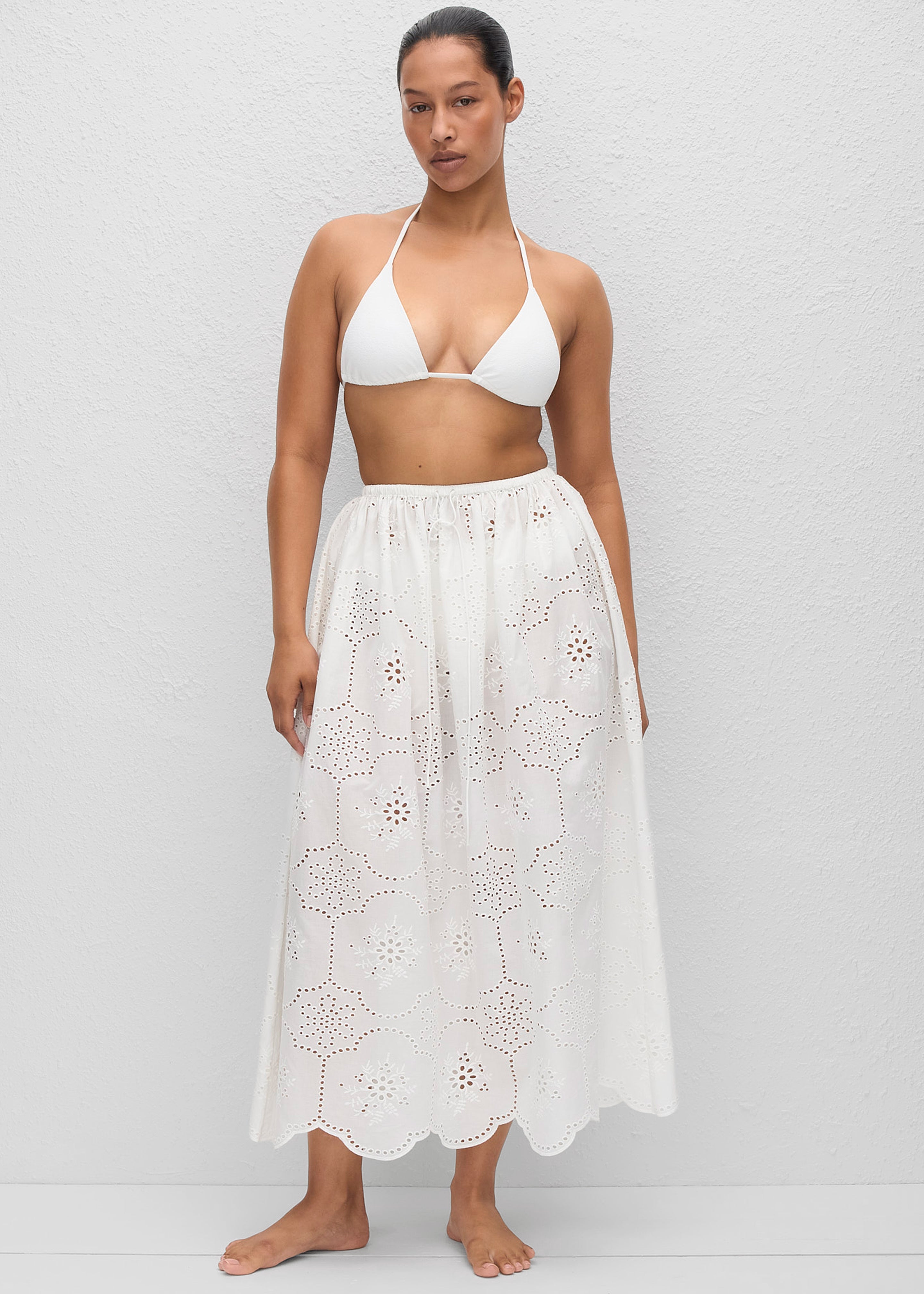 Matteau Broderie Midi Skirt - White - 6