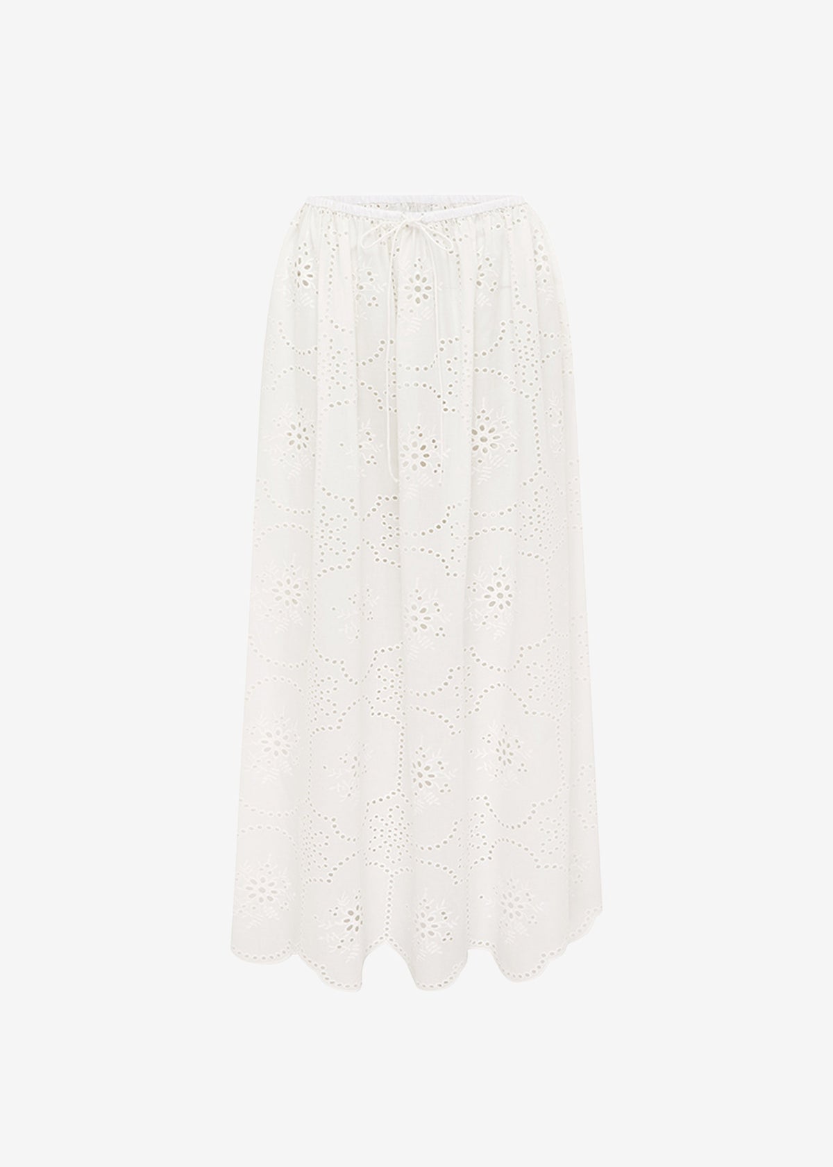 Matteau Broderie Midi Skirt - White - 11