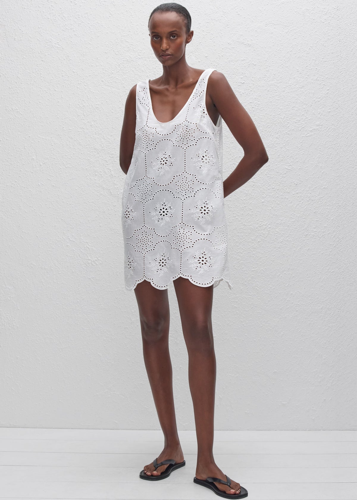 Matteau Broderie Tank Mini Dress - White - 3