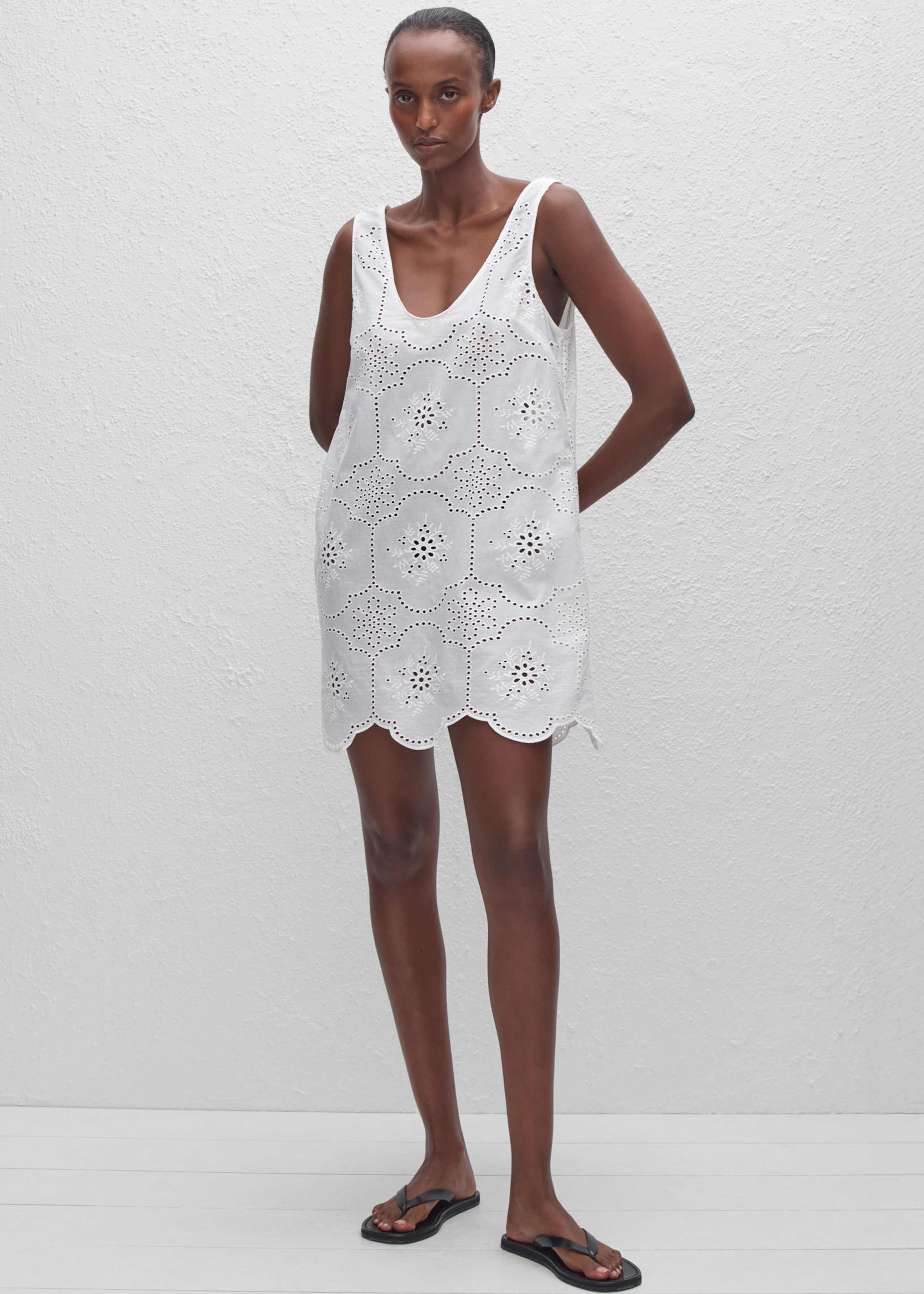 Matteau Broderie Tank Mini Dress - White - 3