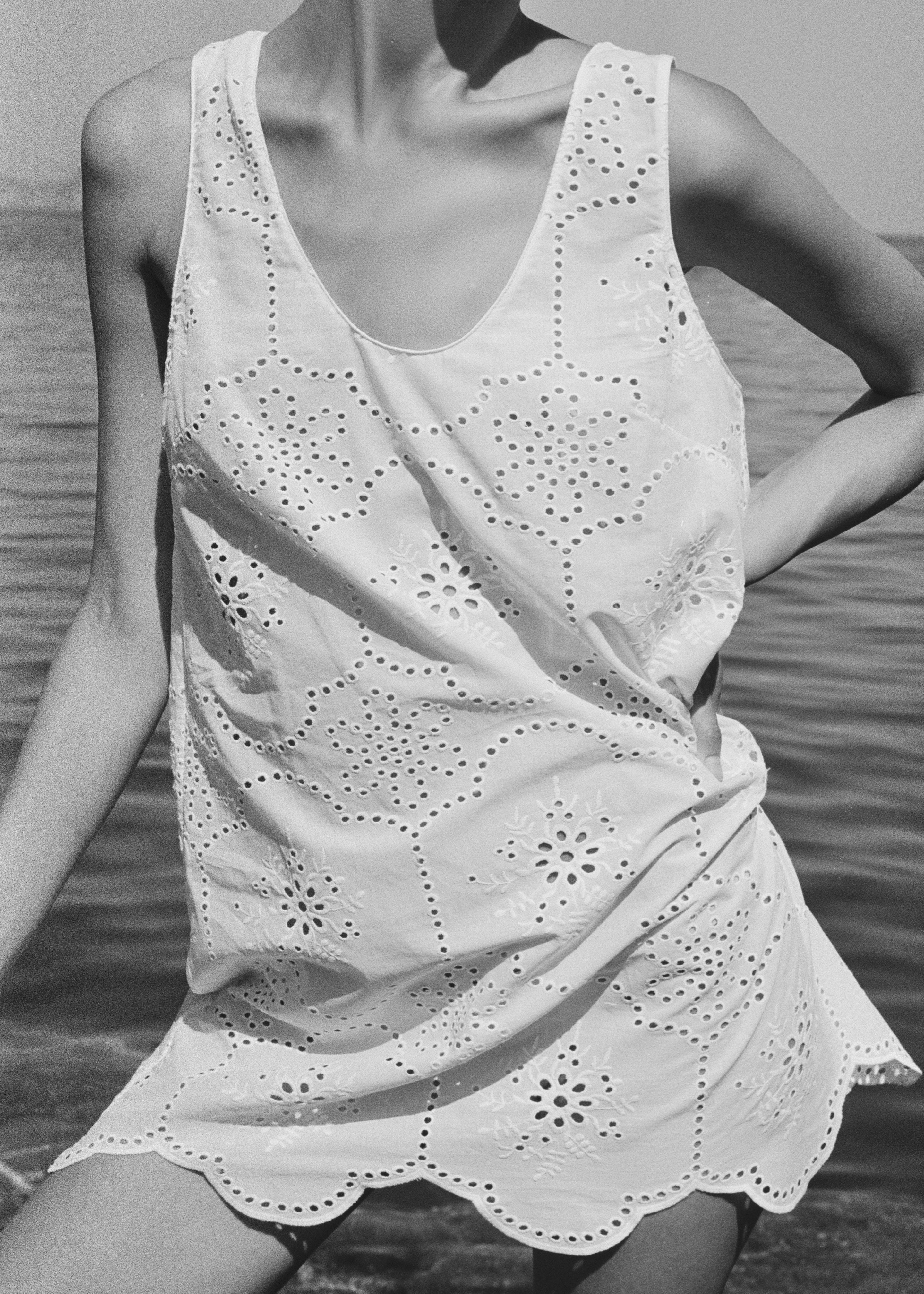 Matteau Broderie Tank Mini Dress - White - 10