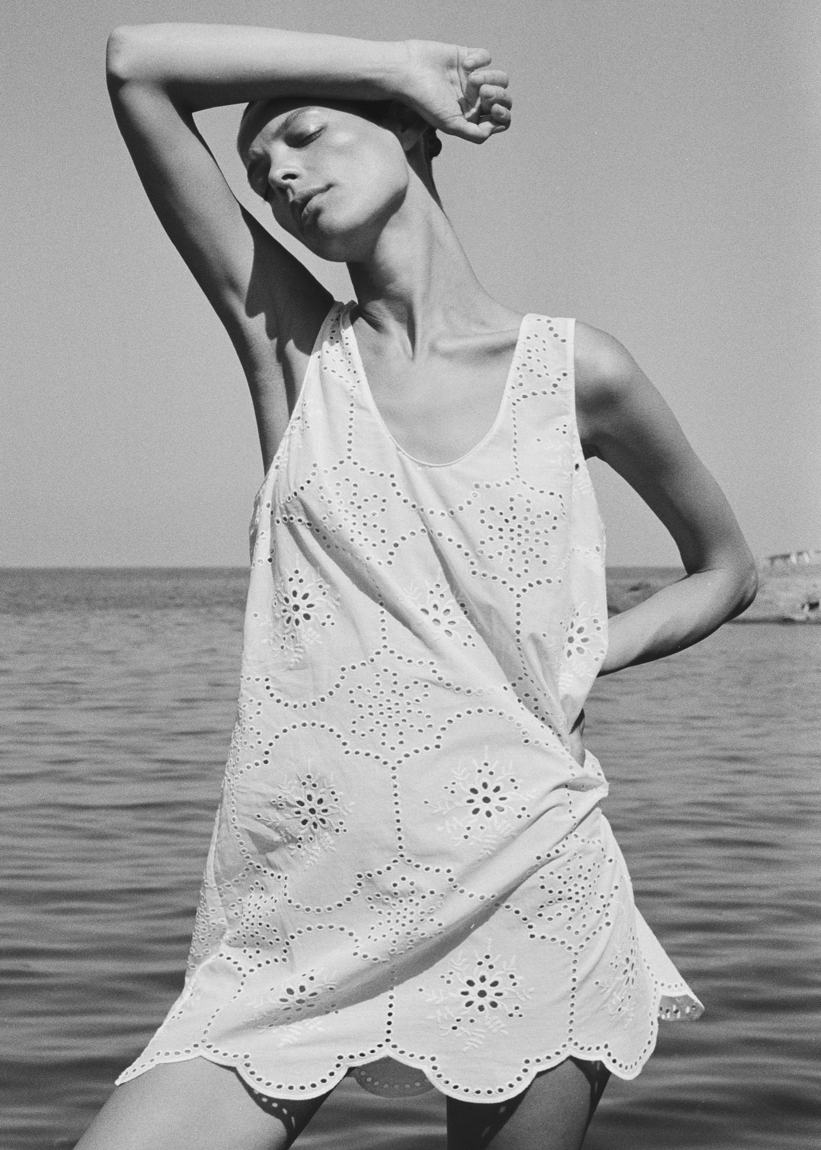 Matteau Broderie Tank Mini Dress - White - 5