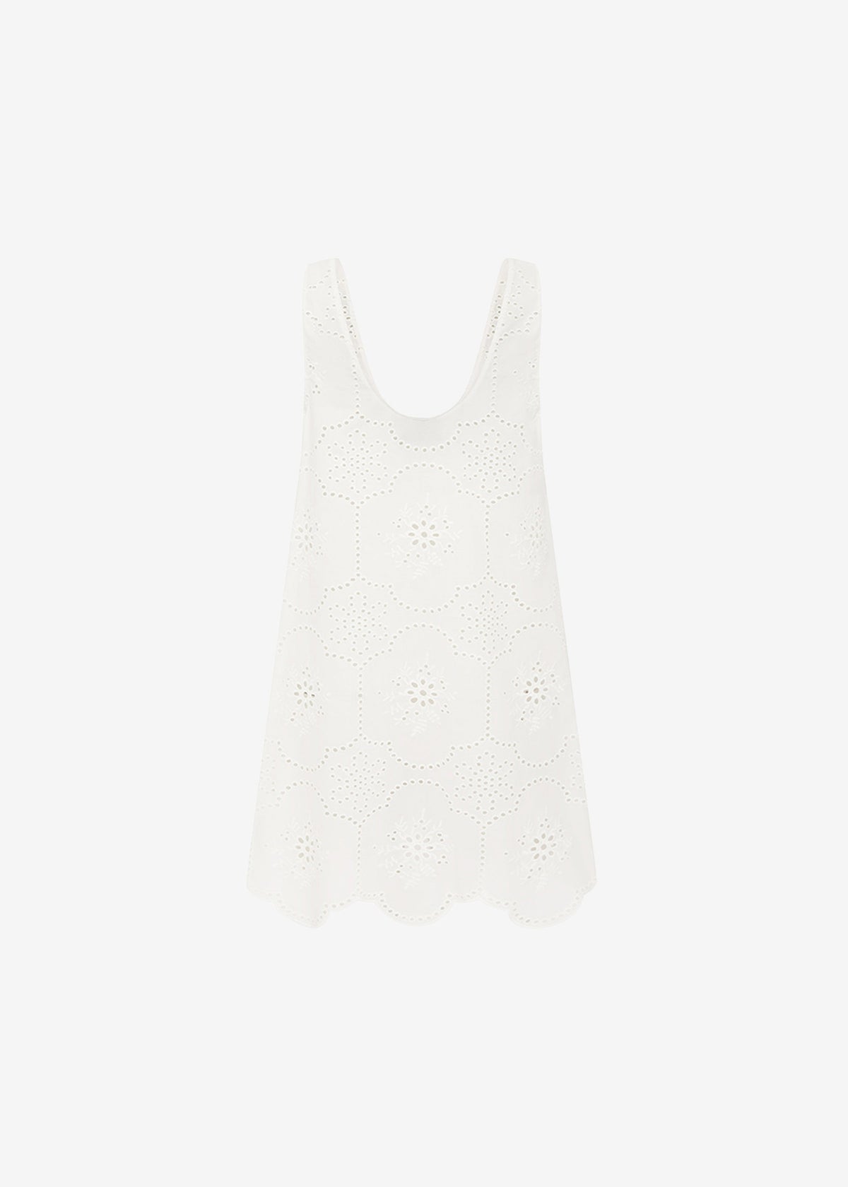 Matteau Broderie Tank Mini Dress - White - 13