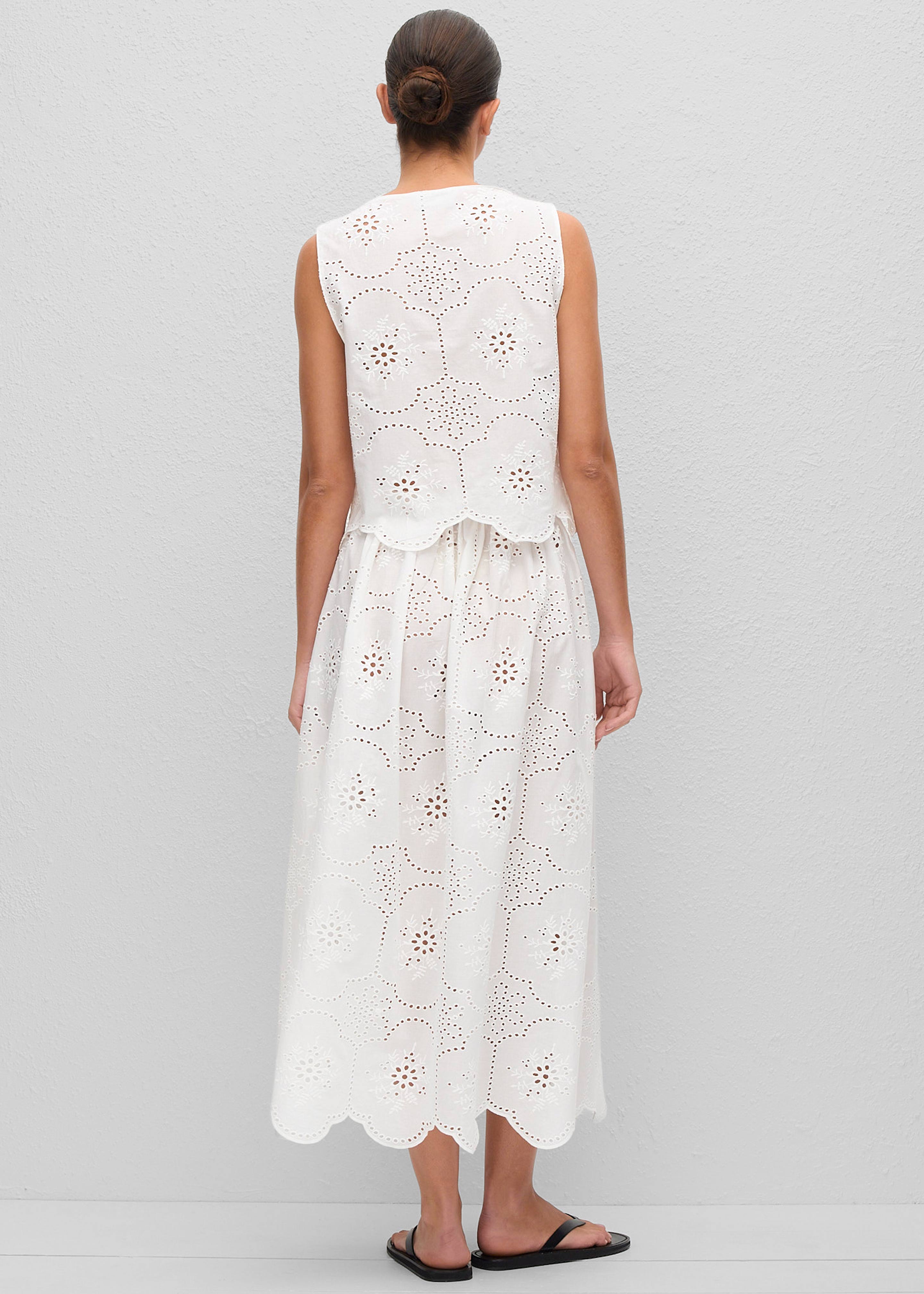 Matteau Broderie Tie Blouse - White - 14