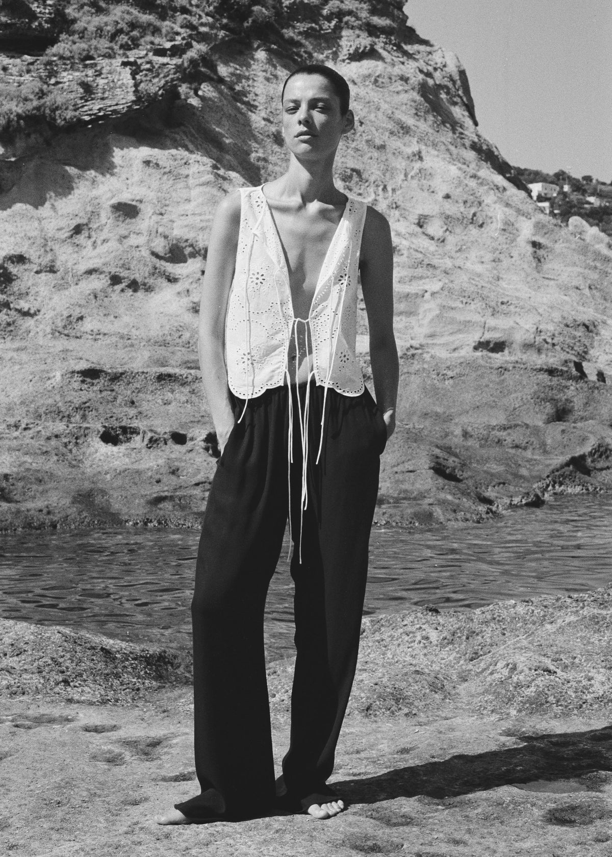 Matteau Broderie Tie Blouse - White - 8